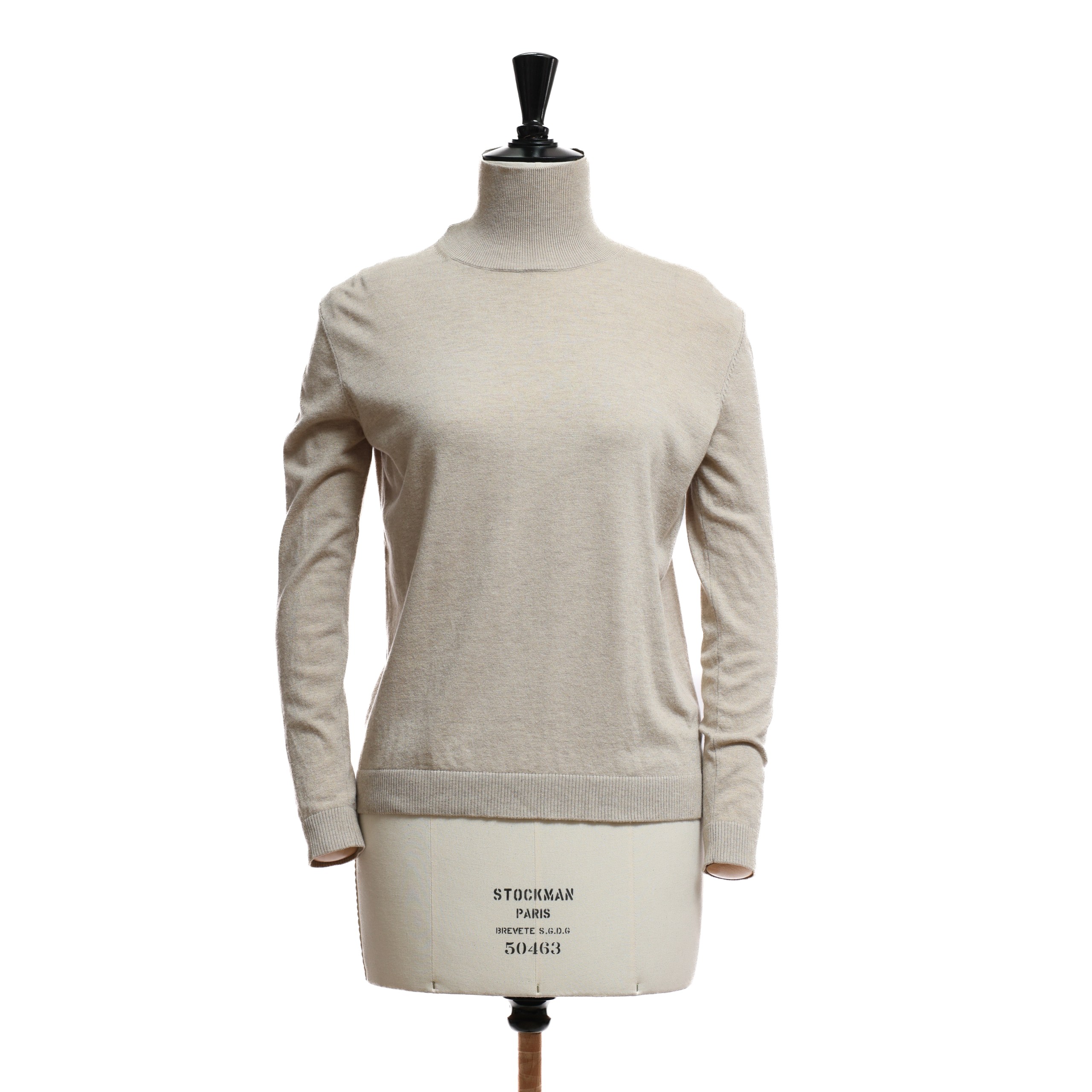 Свитер WEEKEND MAX MARA S Серо Бежевый TAUPE BEIGE текстиль высокое горлышко,без деталей