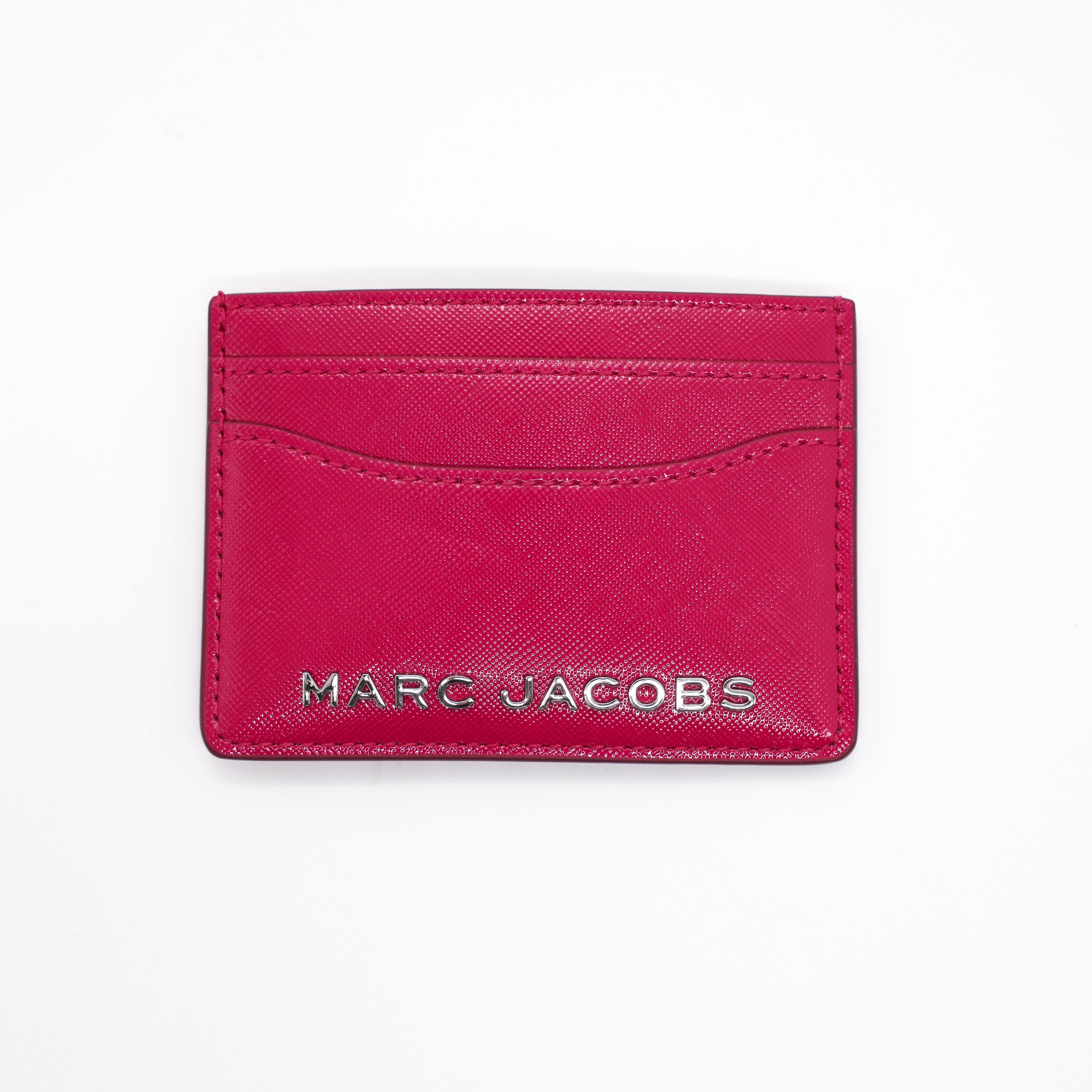Картхолдер Marc Jacobs розовая кожа сафьяно, серебро фурнитура