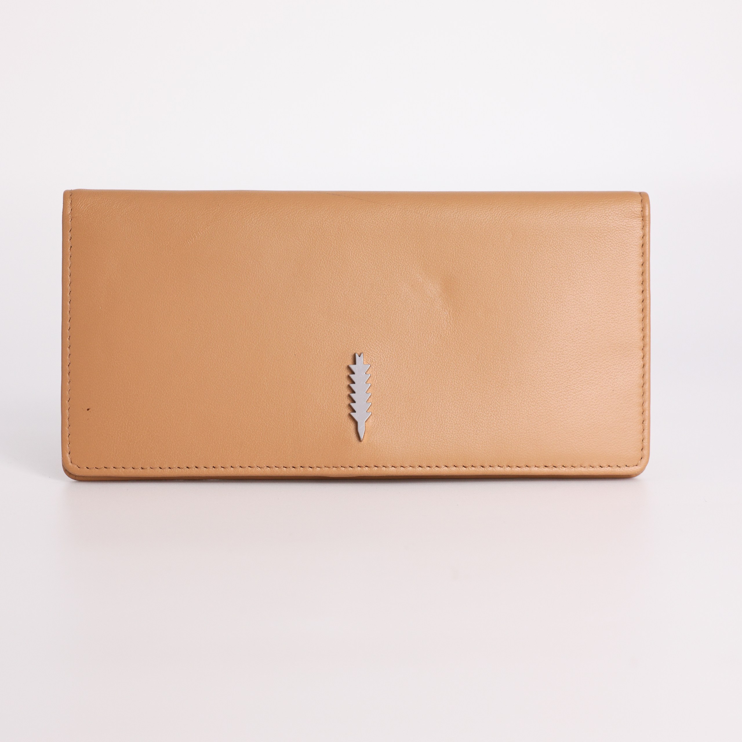 Портмоне Thacker medium, карамельная кожа, стальное перо и зиппер