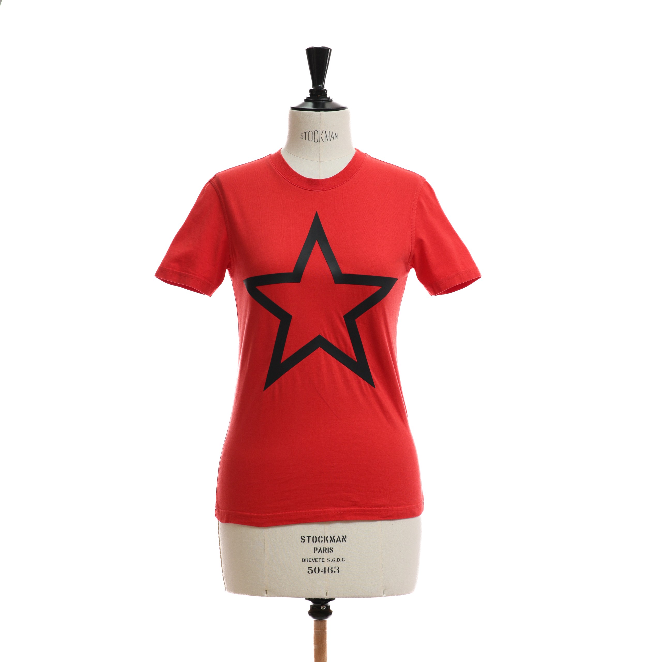 Футболка GIVENCHY S Красный котон черная звезда по переду