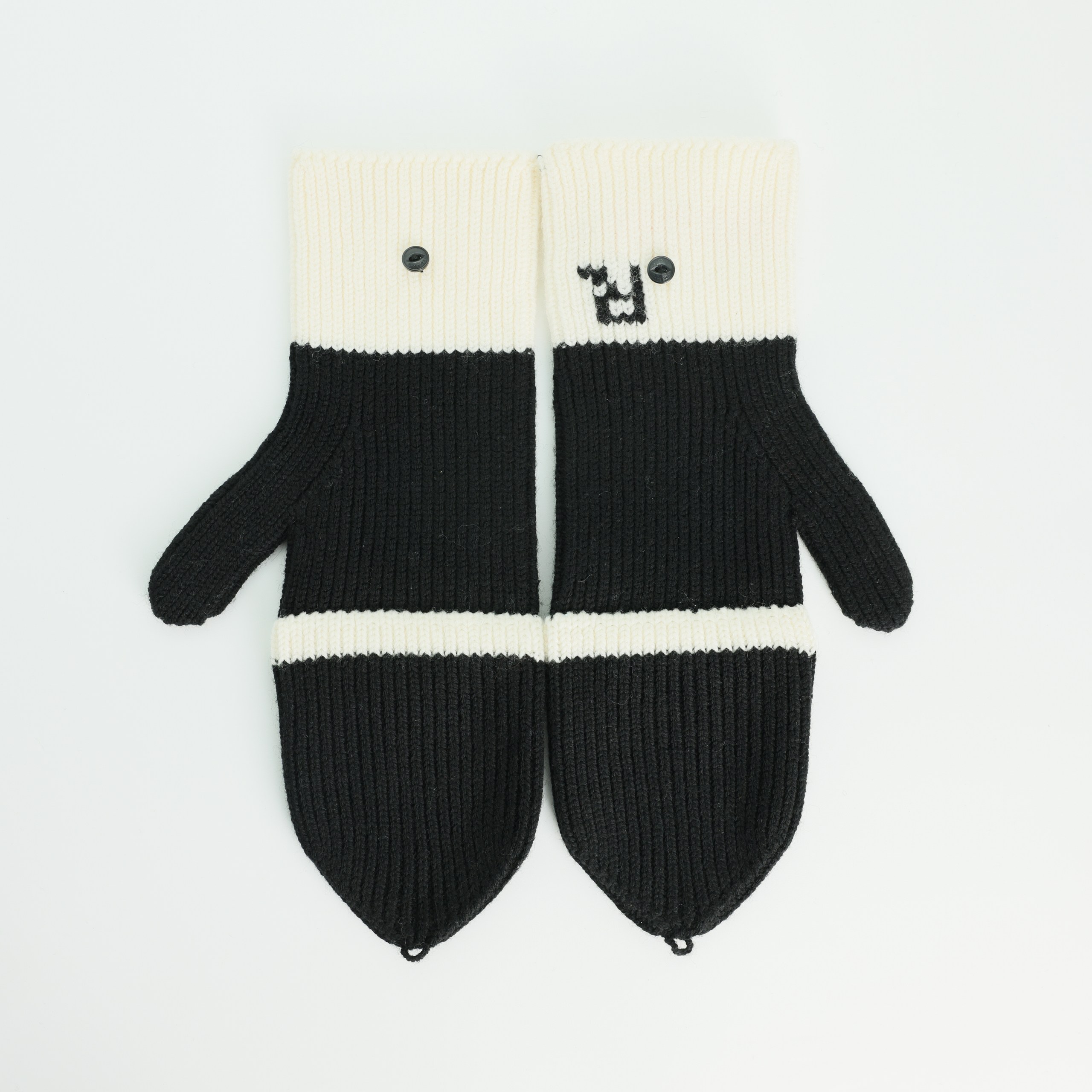 Перчатки RAG & BONE S/M Черно-белый шерсть глиттены