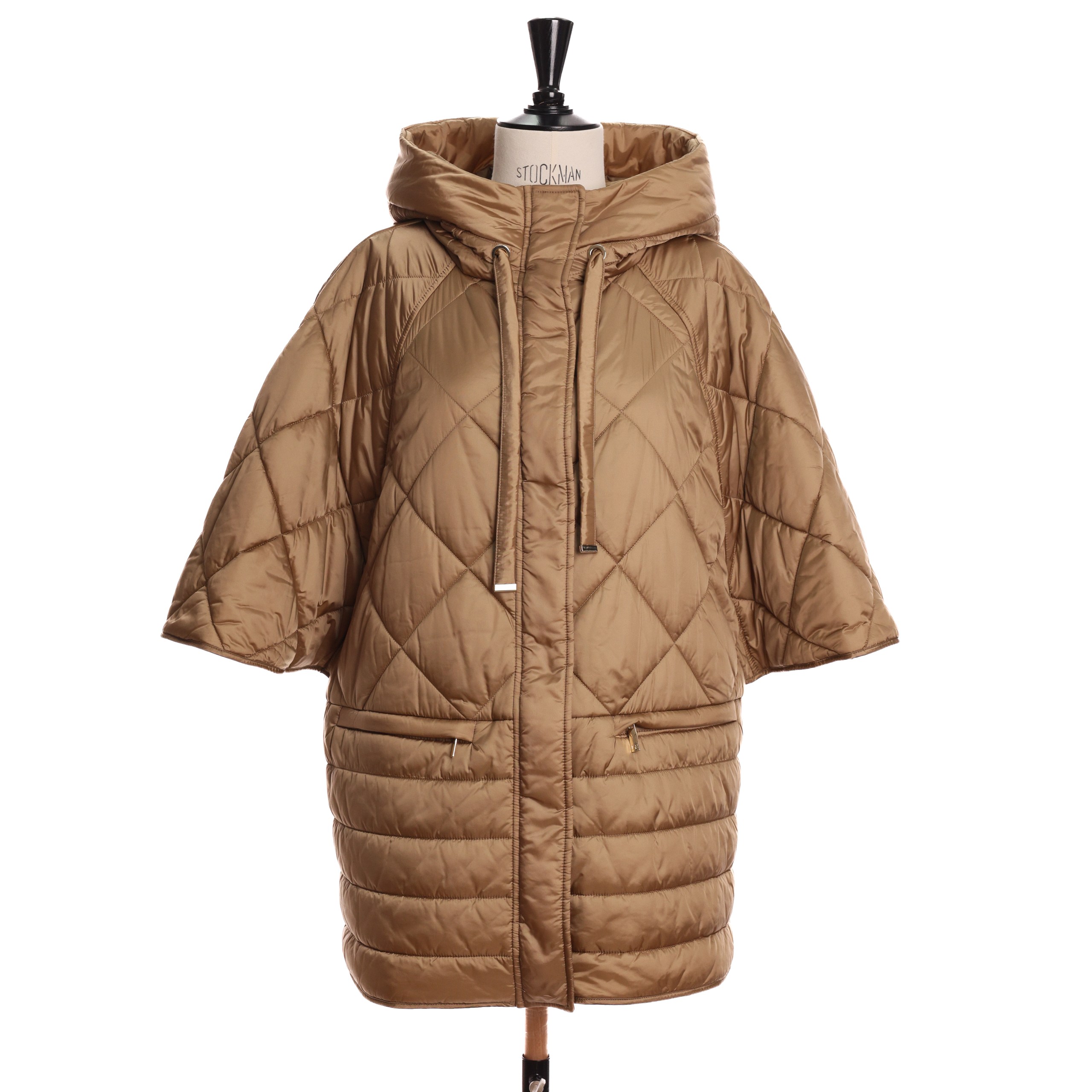 Ветровка LUISA SPAGNOLI 38 коричневый  четверть рукава,капюшон,золотая фурнитура