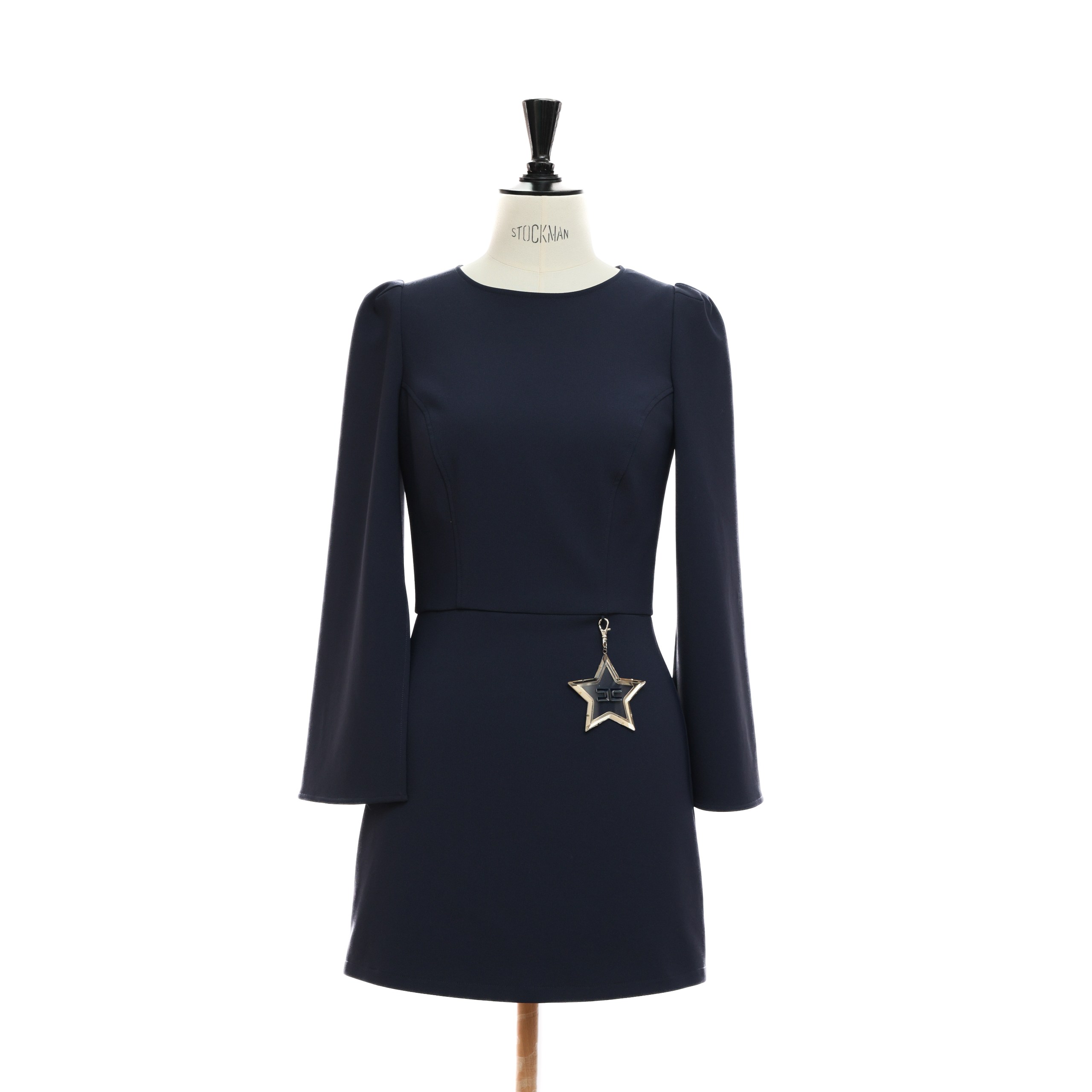 Платье EF 42 темно-синее мини, золотая звезда на талии