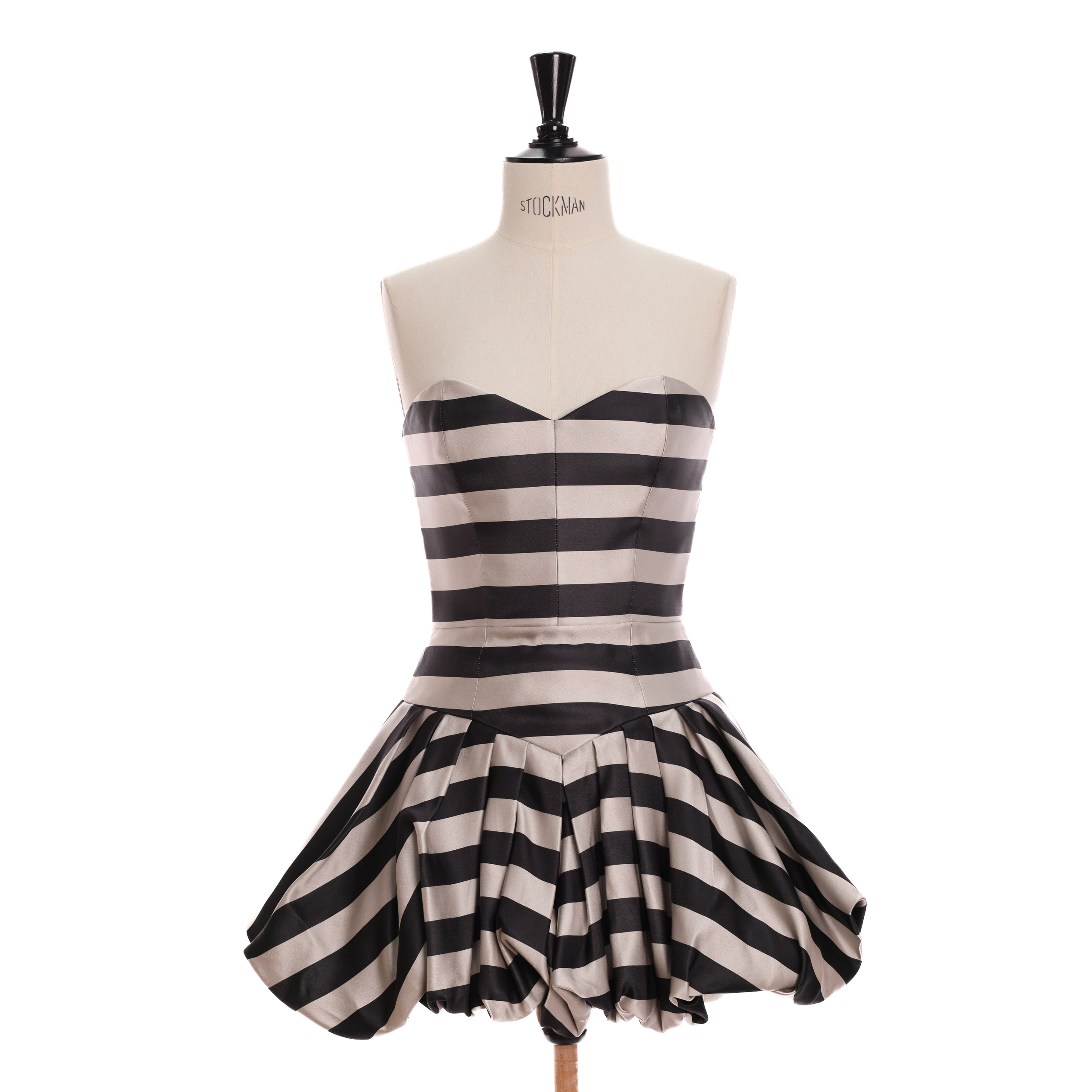 Платье LV серо-черный полосатый атлас