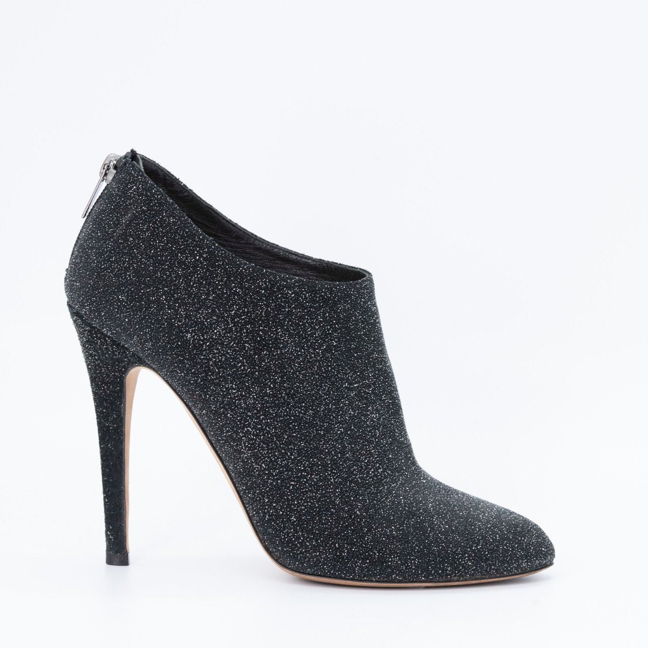 Ботильоны JIMMY CHOO 40,5 Черный кожа глиттер,зиппер по пятке,коробка