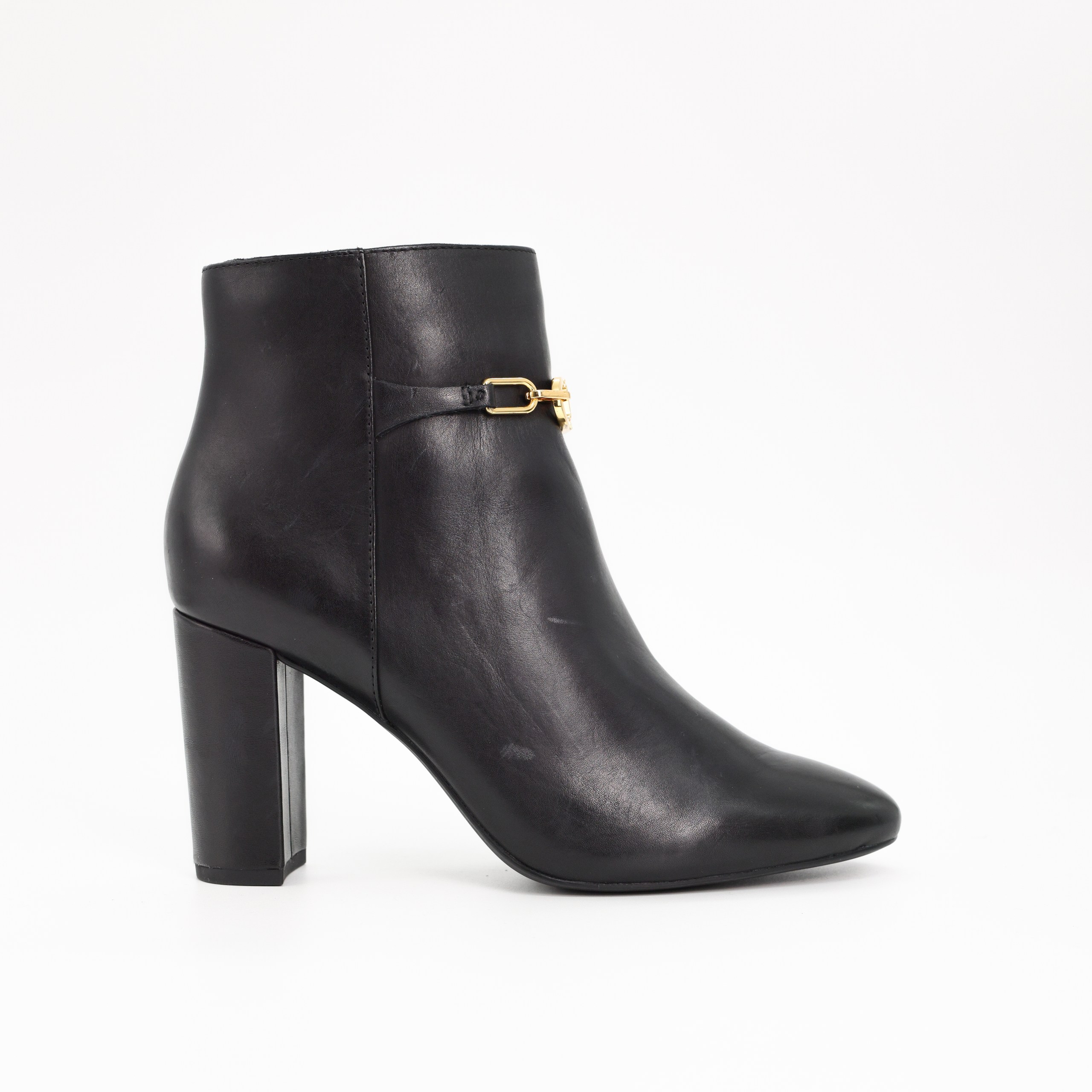 Полуботинки Lauren Ralph Lauren 38 черная кожа, золото пряжка на щиколодке. Коробка 9см