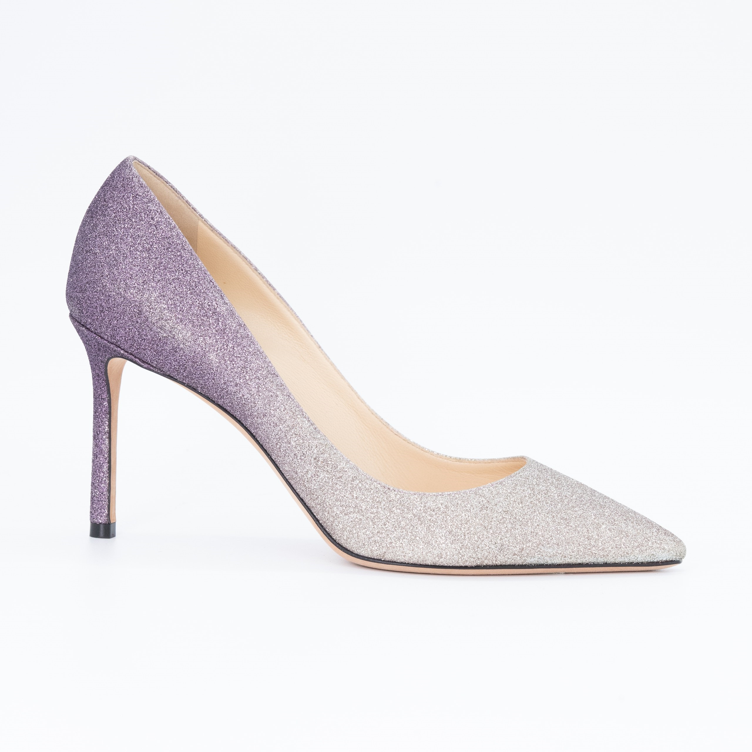 Туфли JIMMY CHOO 38,5 MULTICOLOR глитер фиолетово-серебристый глиттер,лодочка,пыльники от chanel