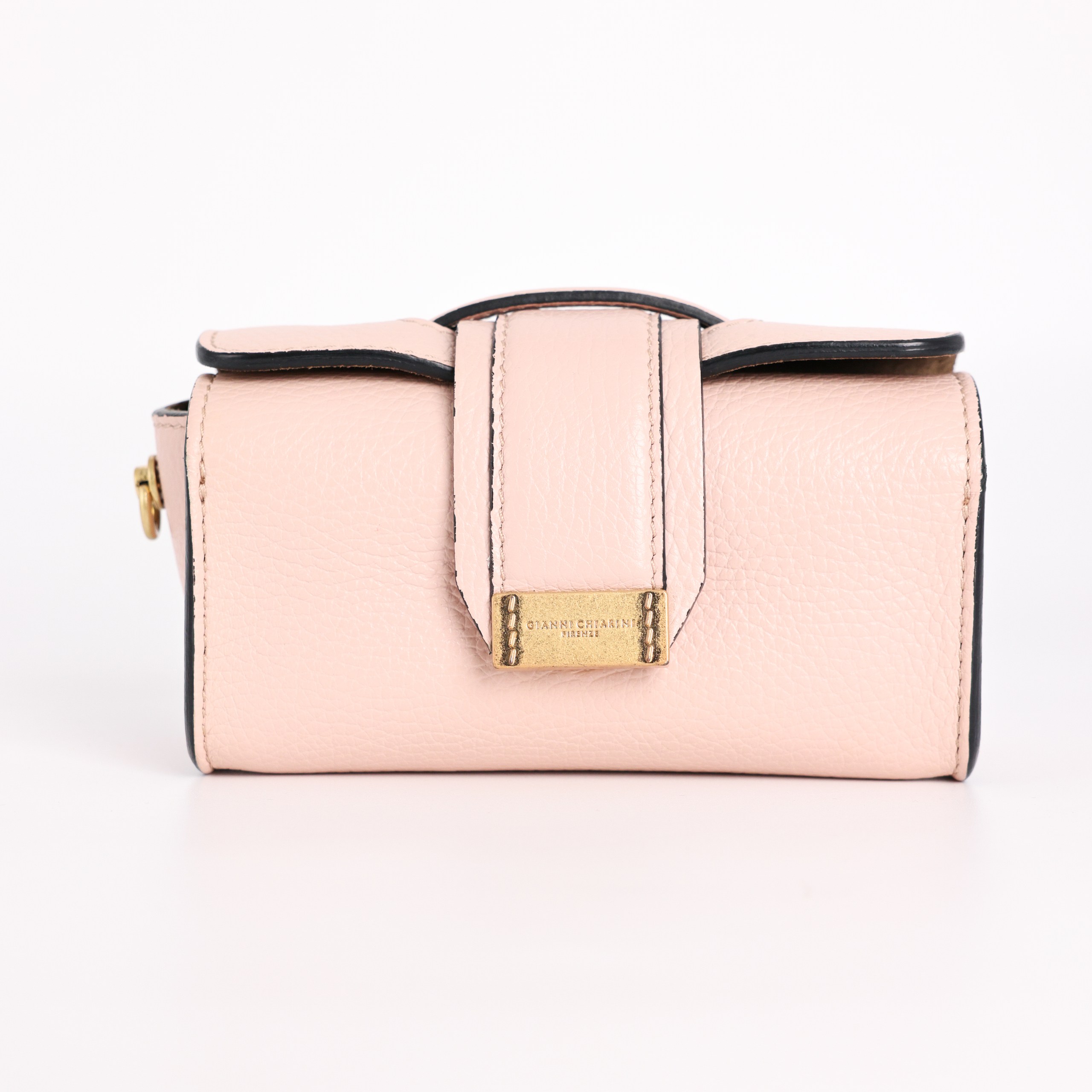 Сумка Gianni Chiarini бледно-розовая кожа, желтый метал фурнитура. Пыльник