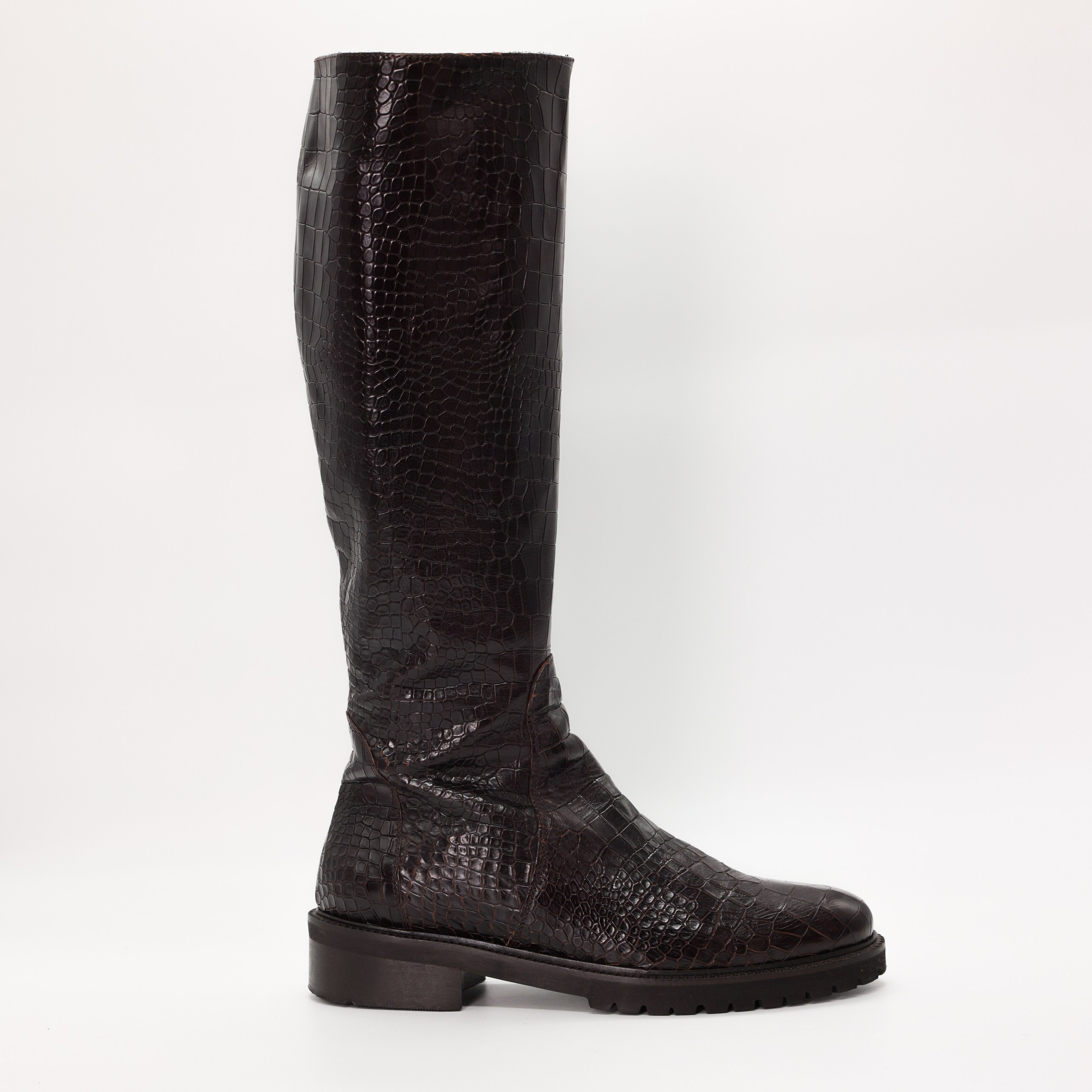 Сапоги VAN JAACK 41 темно-коричневый кожа имитация кроко,внутренний зиппер