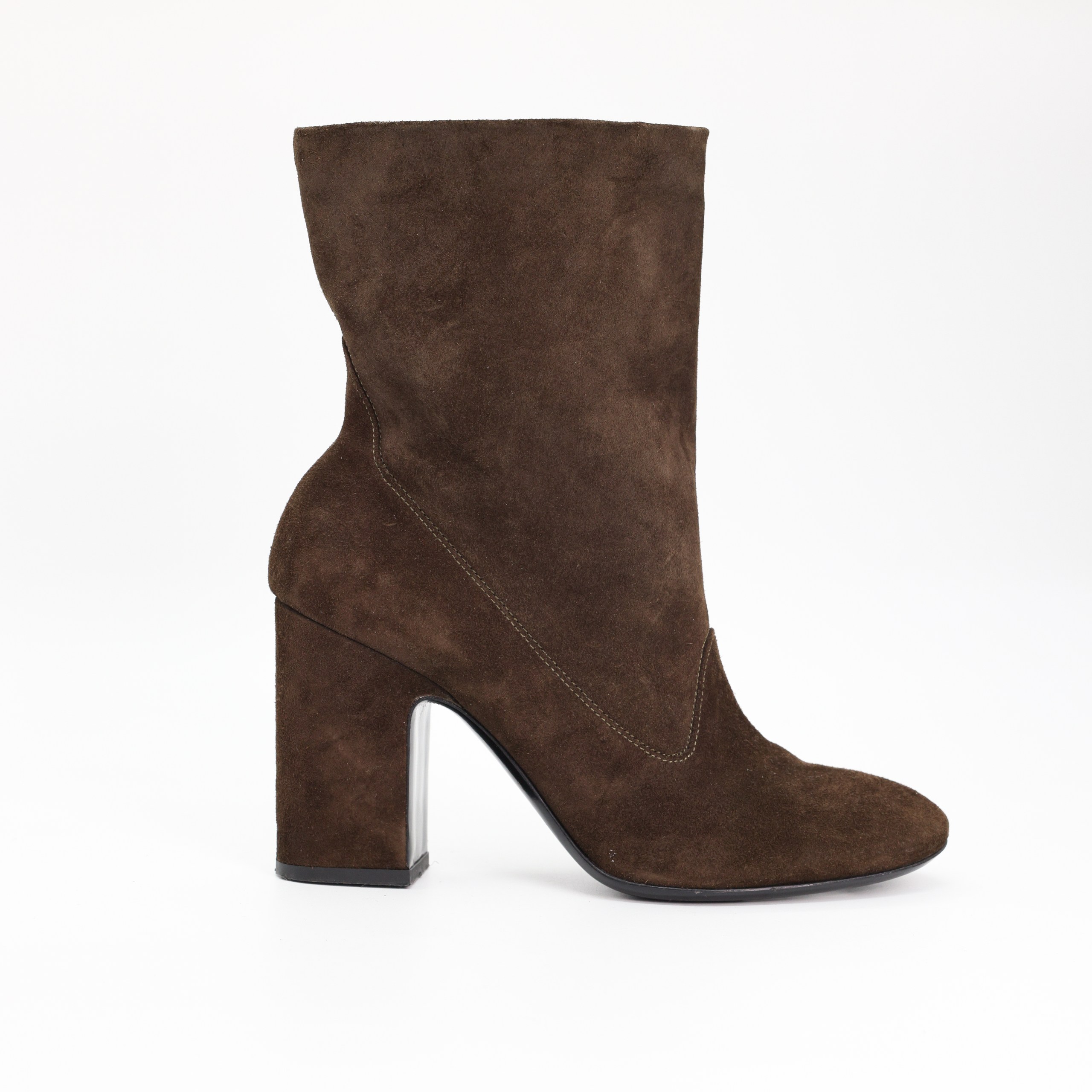 Ботинки AGL 39,5 темно-коричневый замша свободный голень,коробка