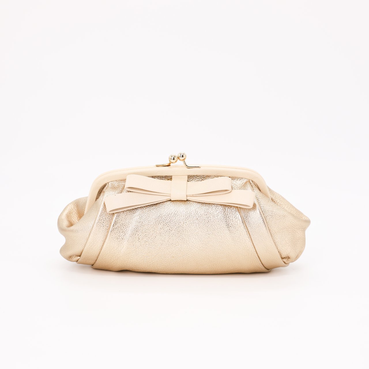 Клатч M MOSCHINO MIDDLE Золотой кожа зерно,золотая фурнитура,бант,пыльник