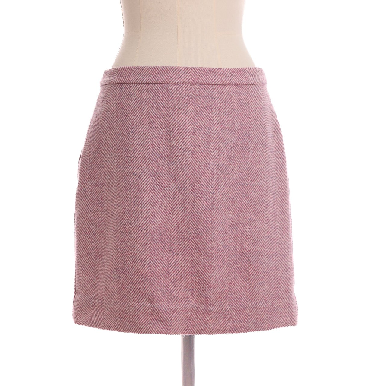 Юбка J.CREW 10 розовый шерсть принт елочка розо-белая