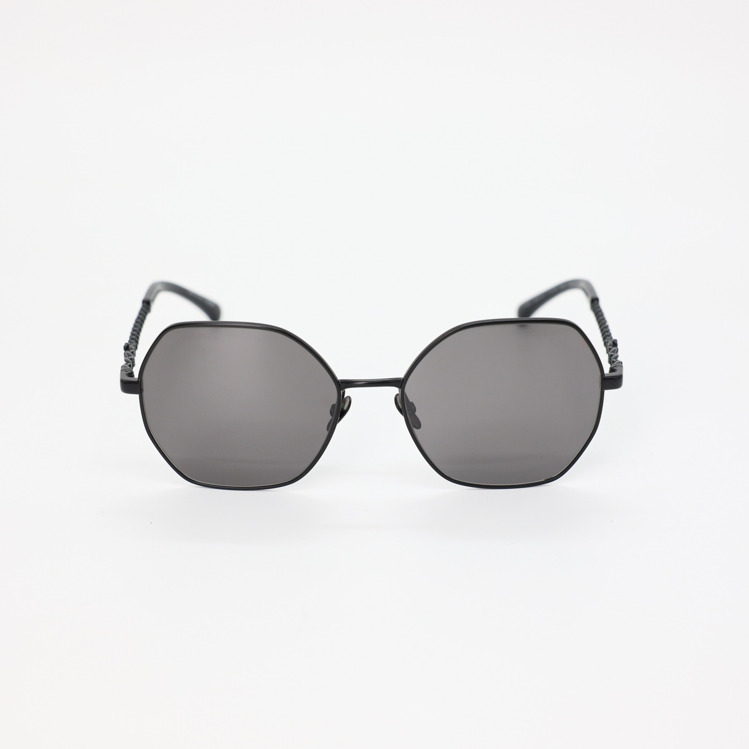 Очки CHANEL OS Черный  плетение по дужкам,округленный квадрат,чехол