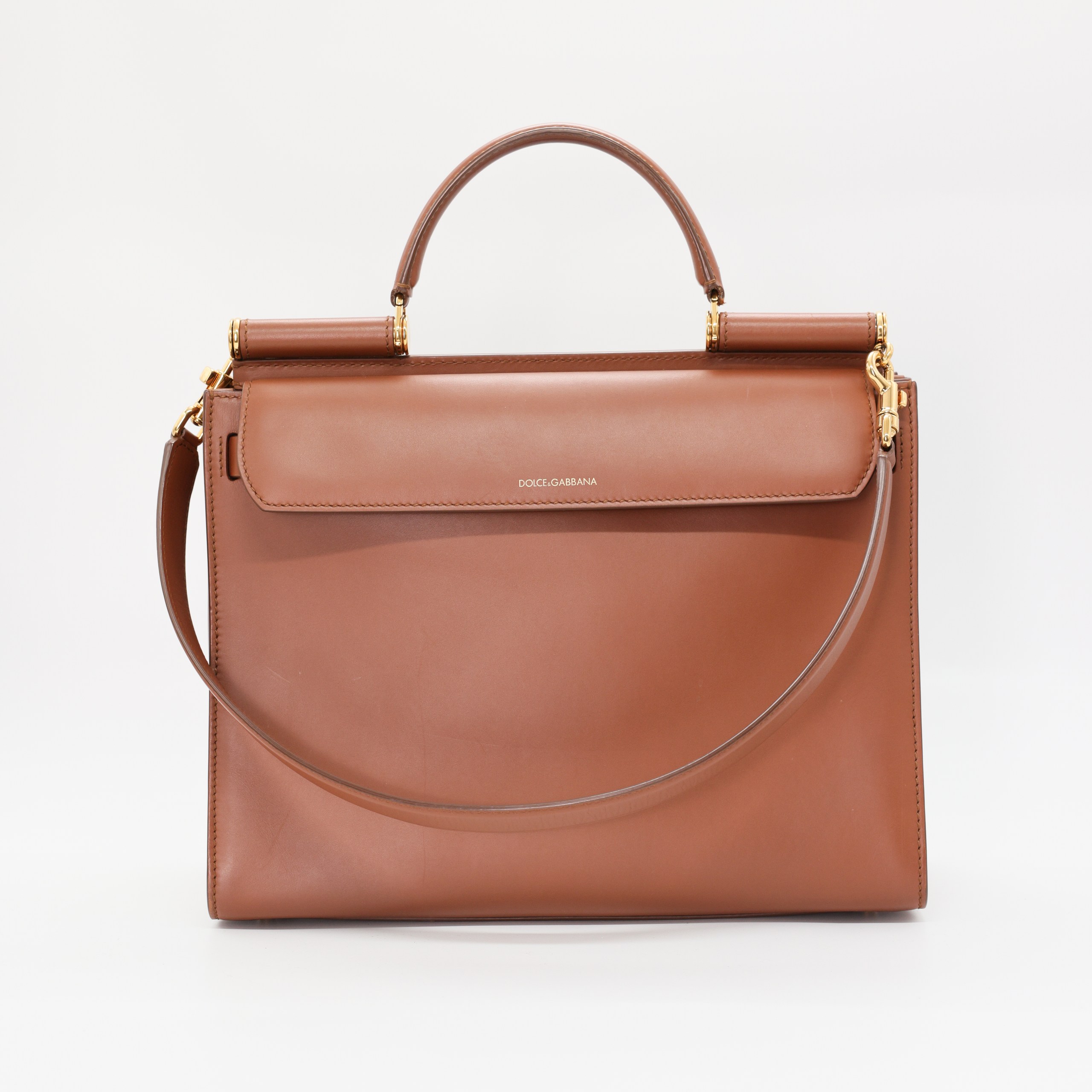 Сумка L DOLCE & GABBANA LARGE КЭМЕЛ кожа модель Sicily 62,коробка