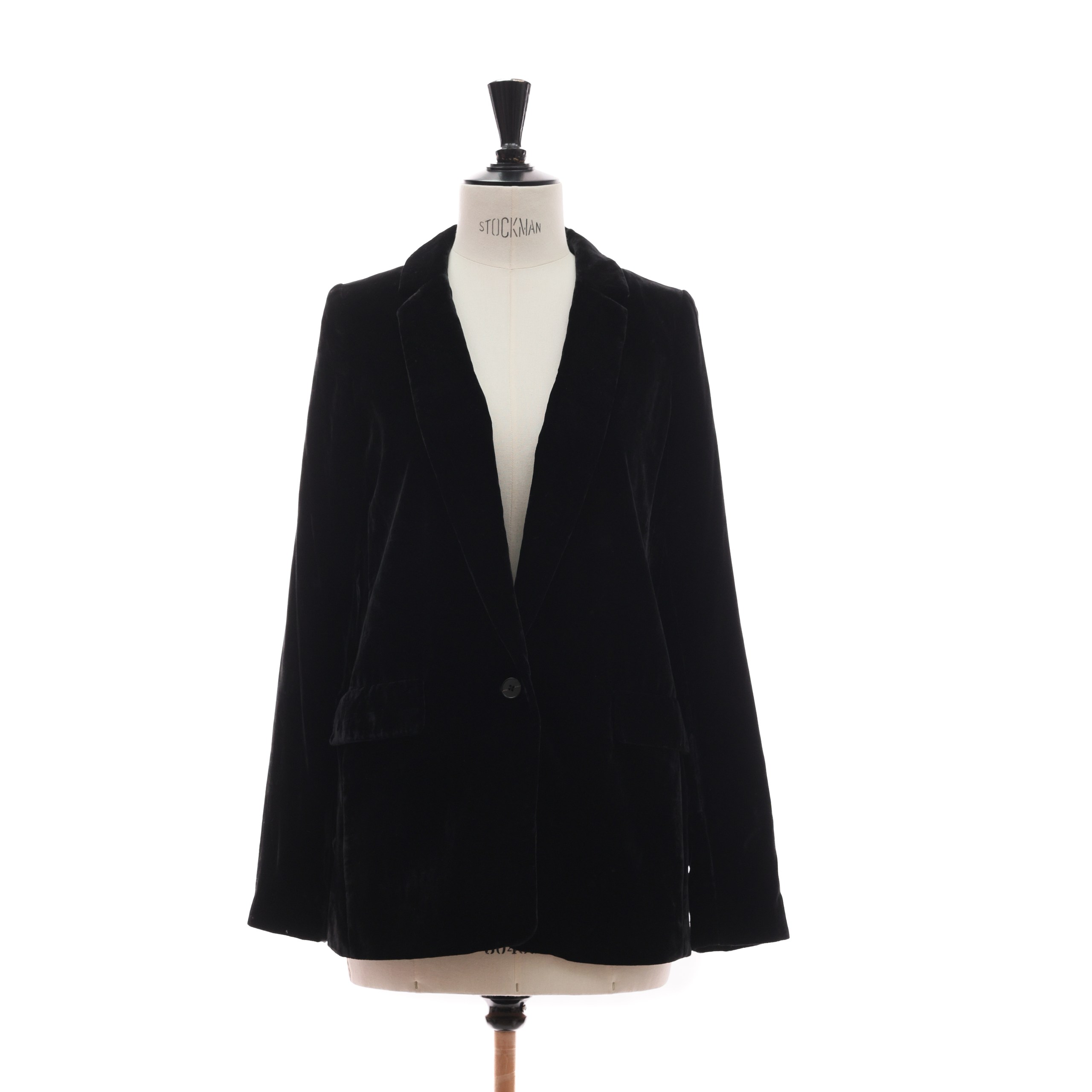 Пиджак BANANA REPUBLIC S Черный бархат имитация,манжеты по карманам,на одной пуговице
