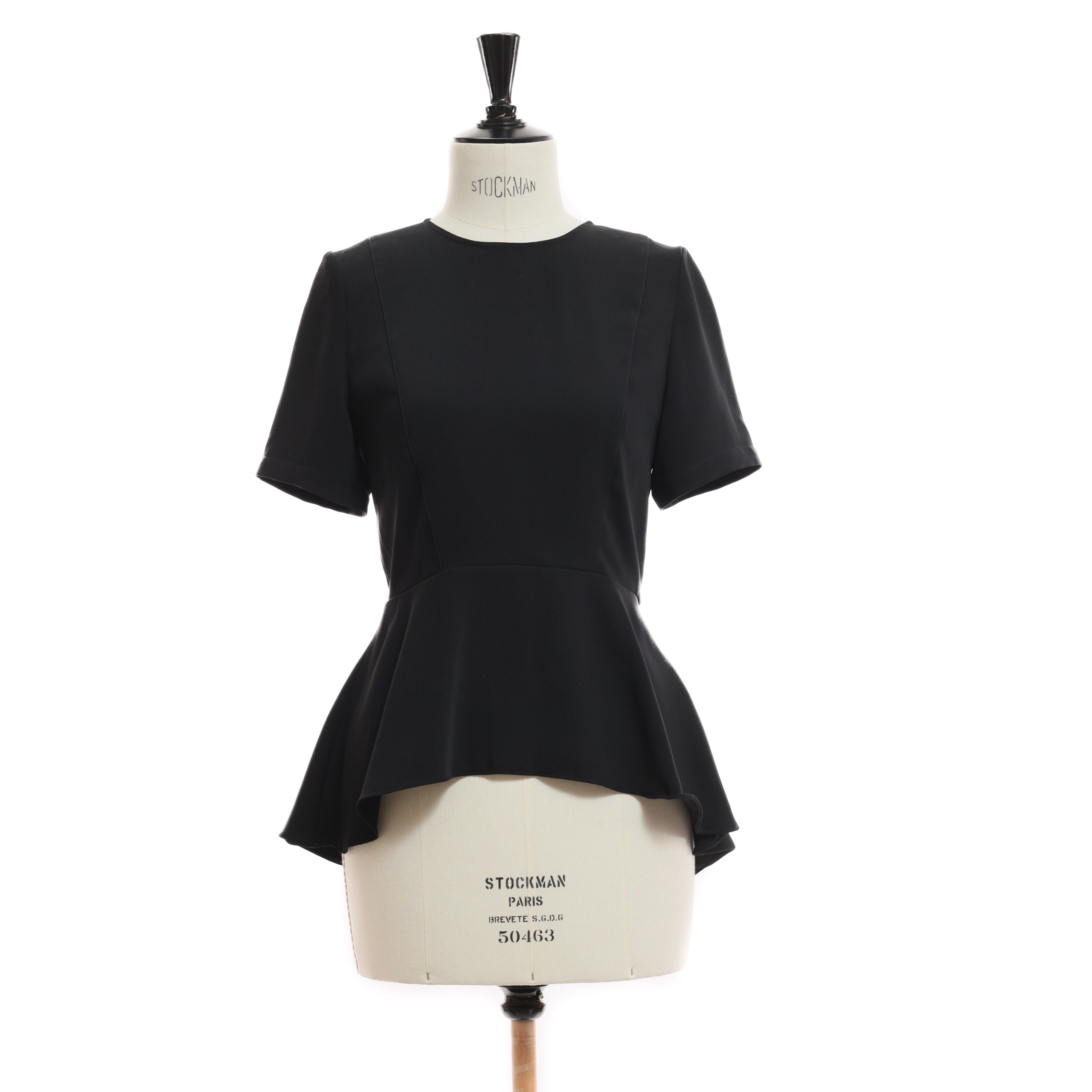 Топ KENZO 36 Черный текстиль волан по низу,зиппер по спинке