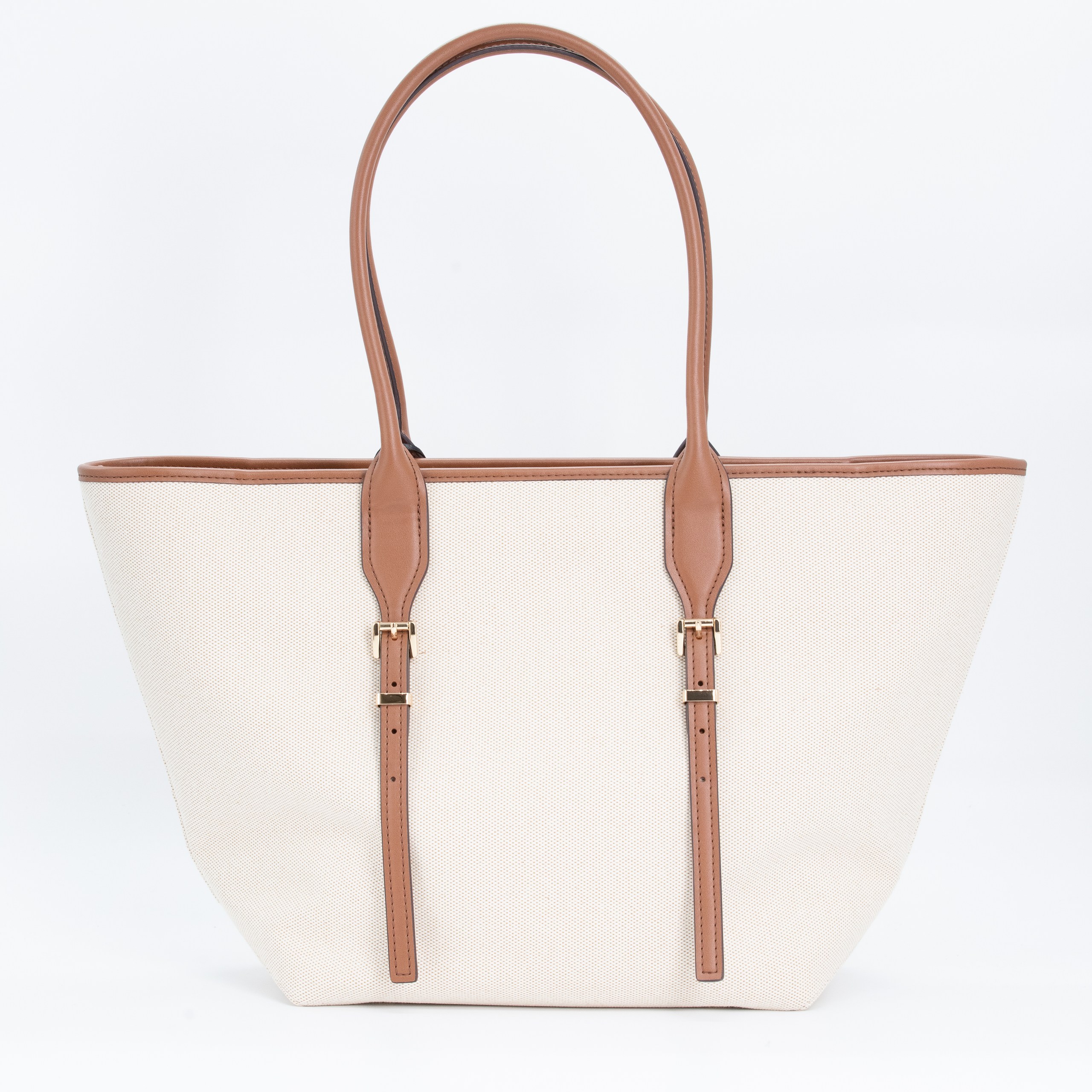 Сумка L MICHAEL KORS LARGE бежевый текстиль коричневая кожа по ручкам и ремешкам,пыльник