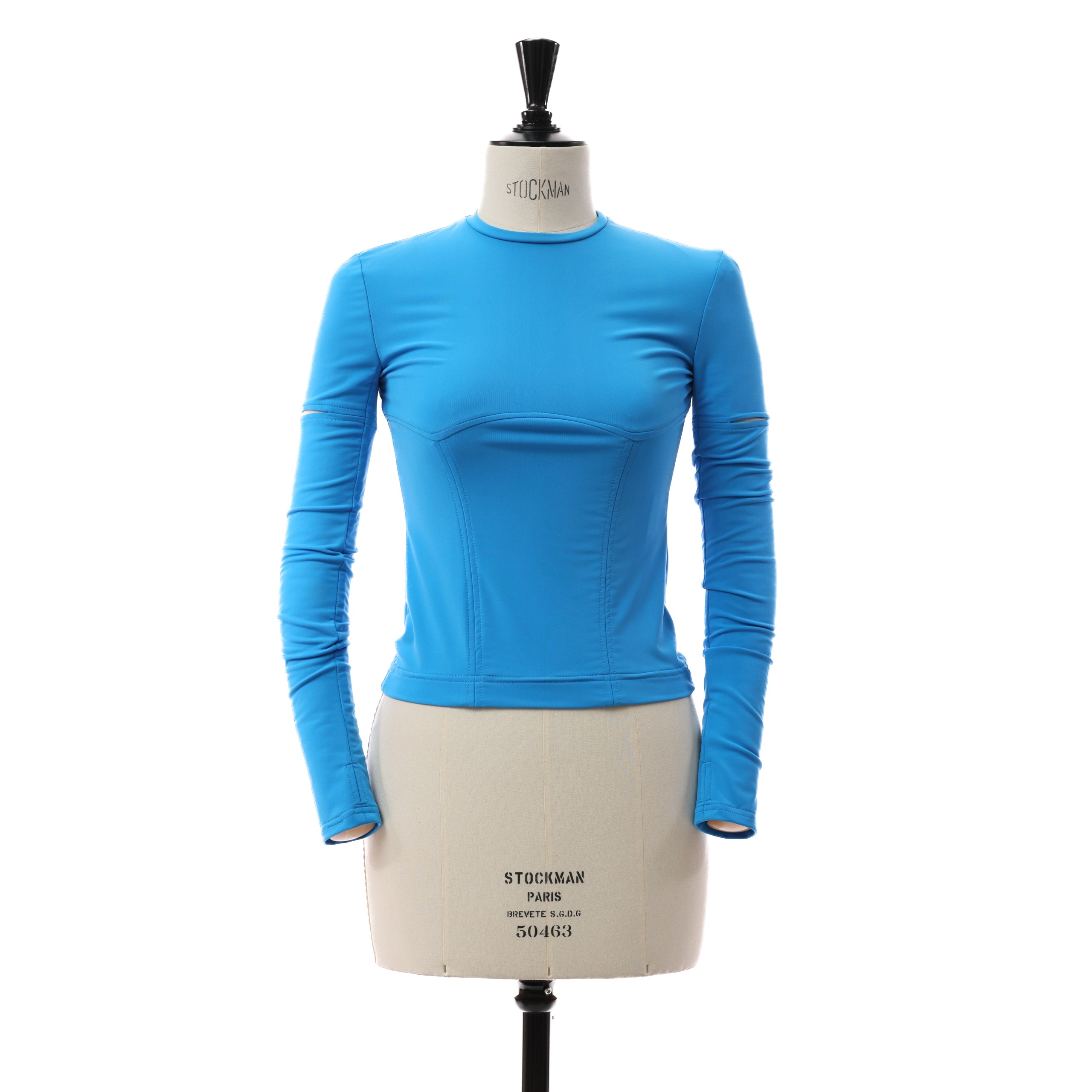 Лонгслив RXQUETTE 34 ГОЛУБОЙ  вырезы на руковах