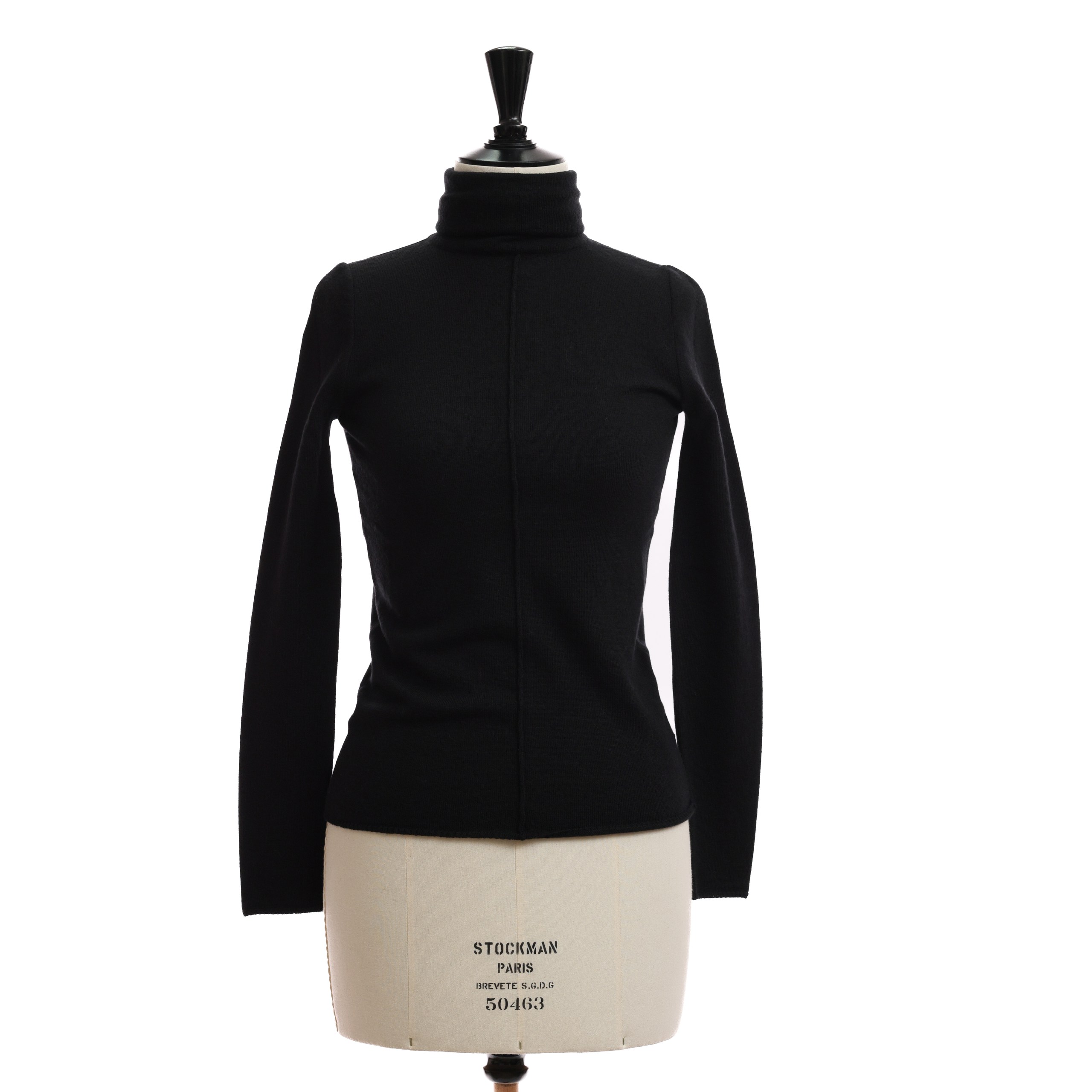 Лонгслив RXQUETTE 34 Черный шерсть горлышко,выточка по середине сзади и спереди