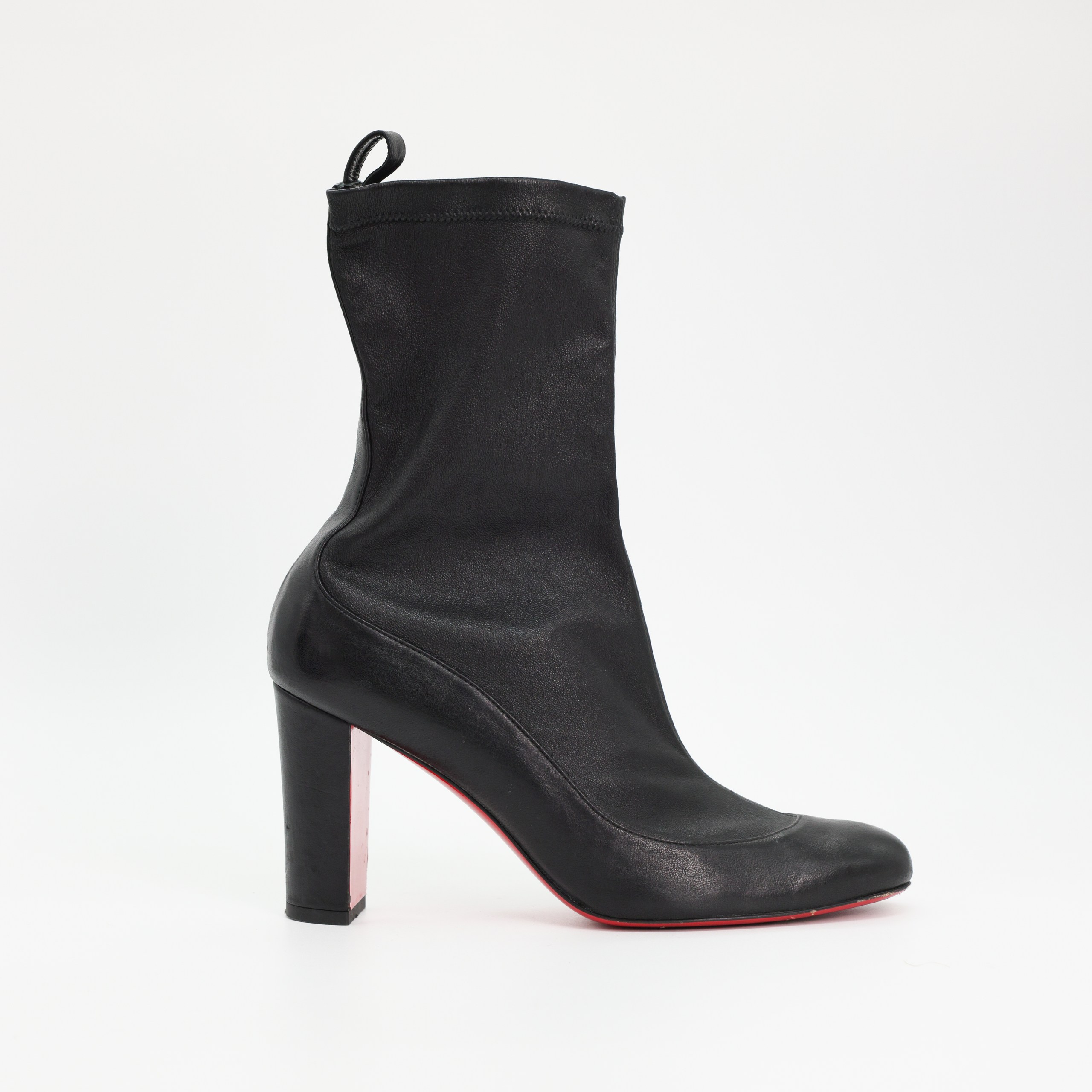 Ботинки CHRISTIAN LOUBOUTIN 37,5 Черный кожа форма туфельки,носок,хлястик