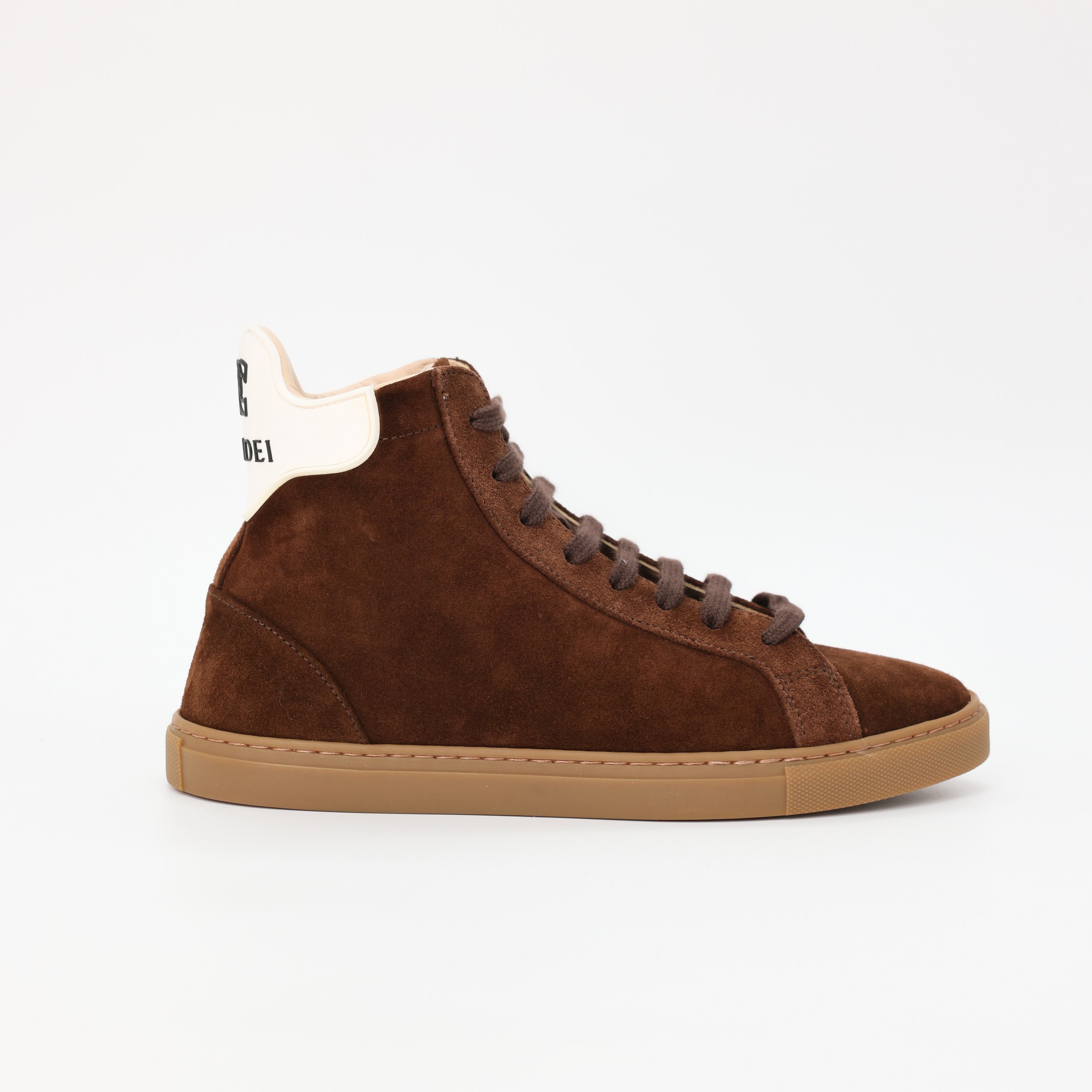 Хайтопы CASADEI 36 коричневый замша белая вставка лого по пятке,шнуровка,коробка