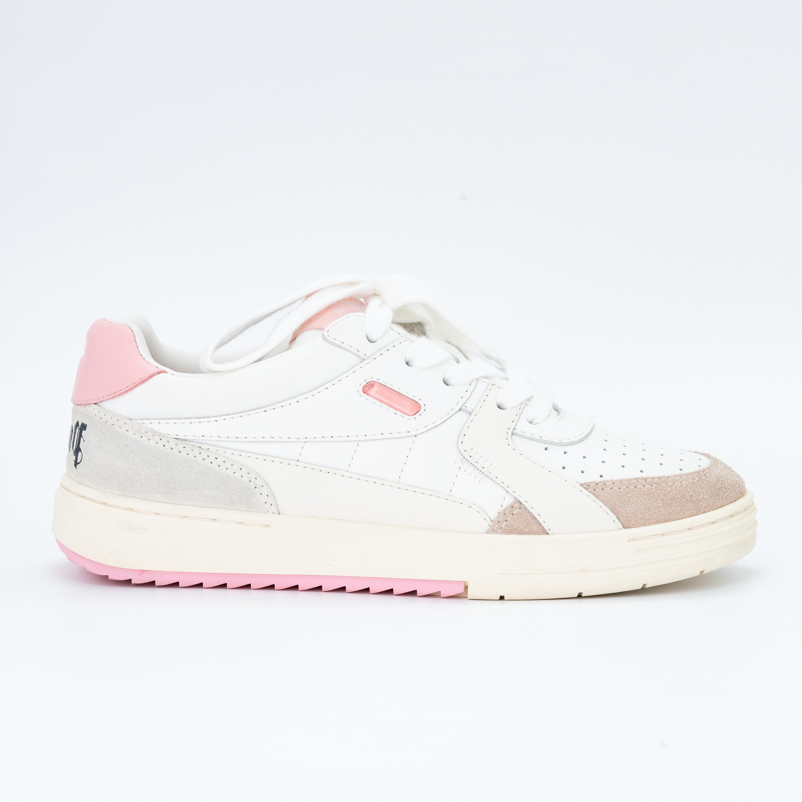 Кроссовки PALM ANGELS 37 Белый кожа розовые элементы на пяточке,язычке и с боку камушек,пыльник