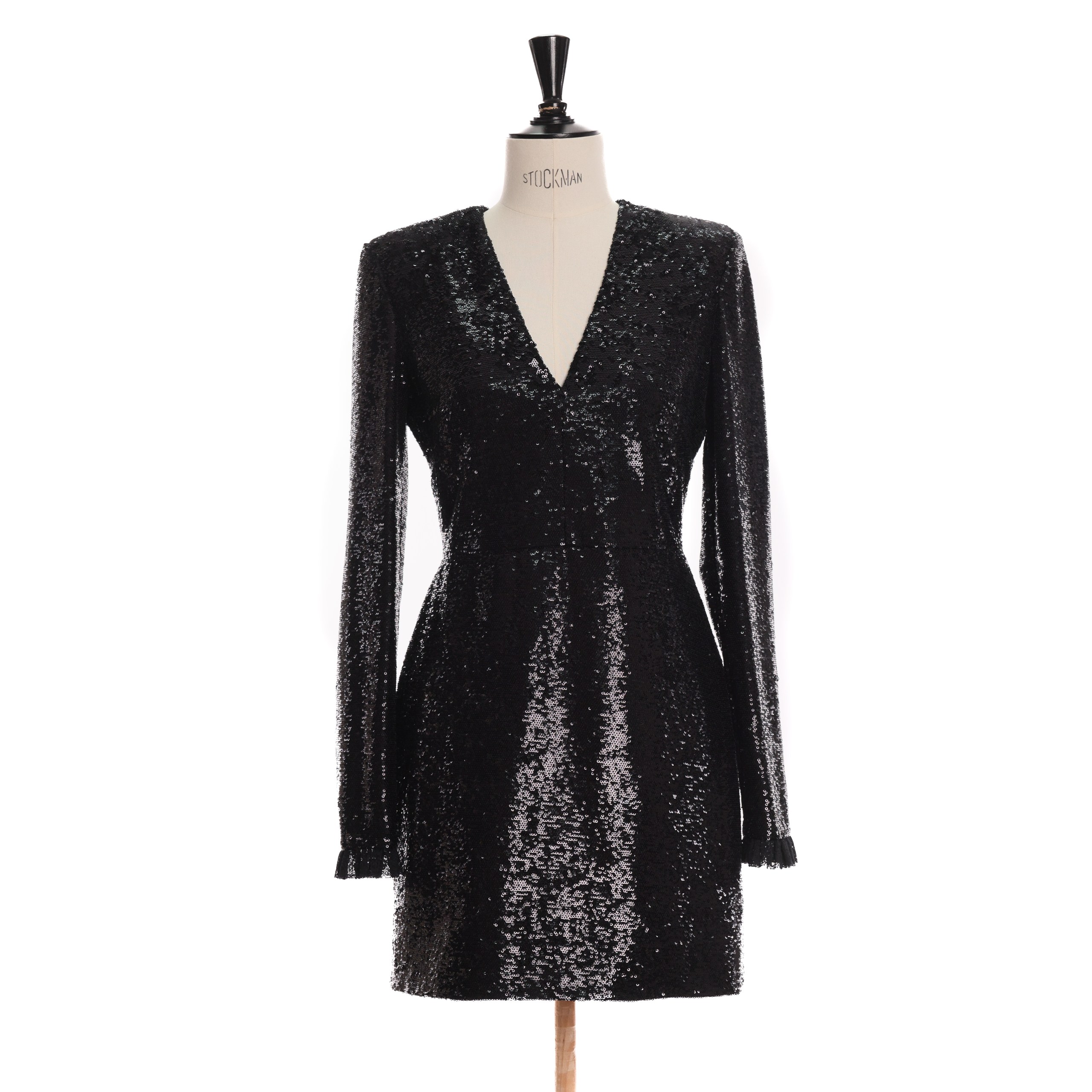 Платье вечернее PHILOSOPHY 42 Черный  черные пайетки,открытое декольте