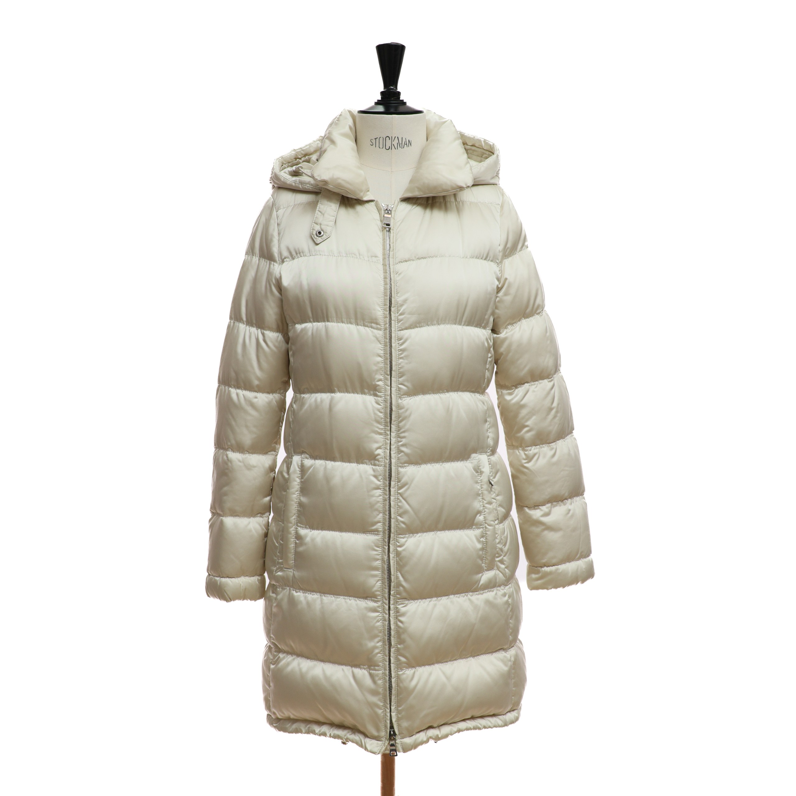 Куртка PRADA S жемчужный балонь капюшон,зиппер середина/карманы