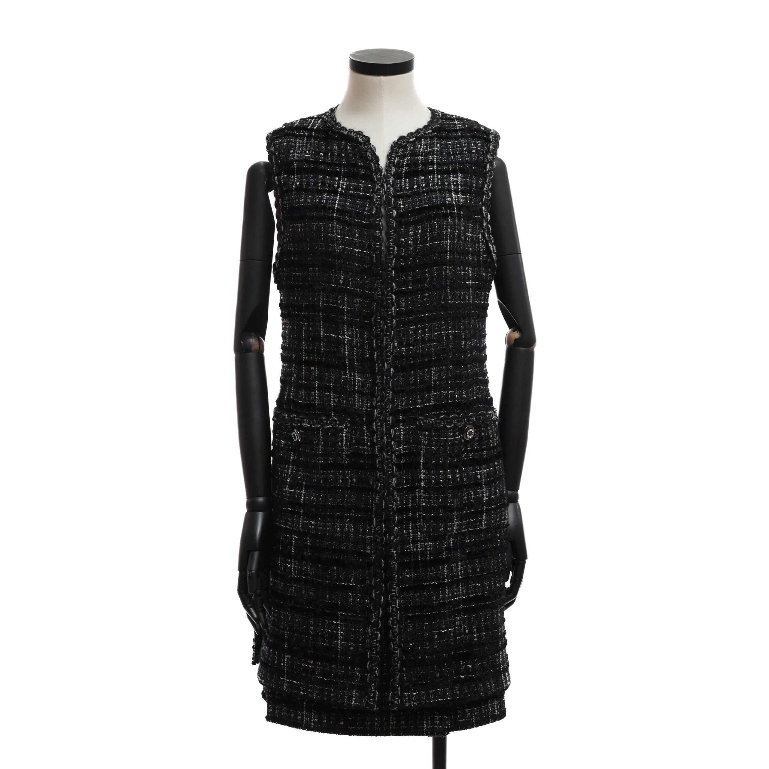 Сет LUISA SPAGNOLI S Черный текстиль плетение из серой и люрексовой нитью,юбка с небольшими разрезами