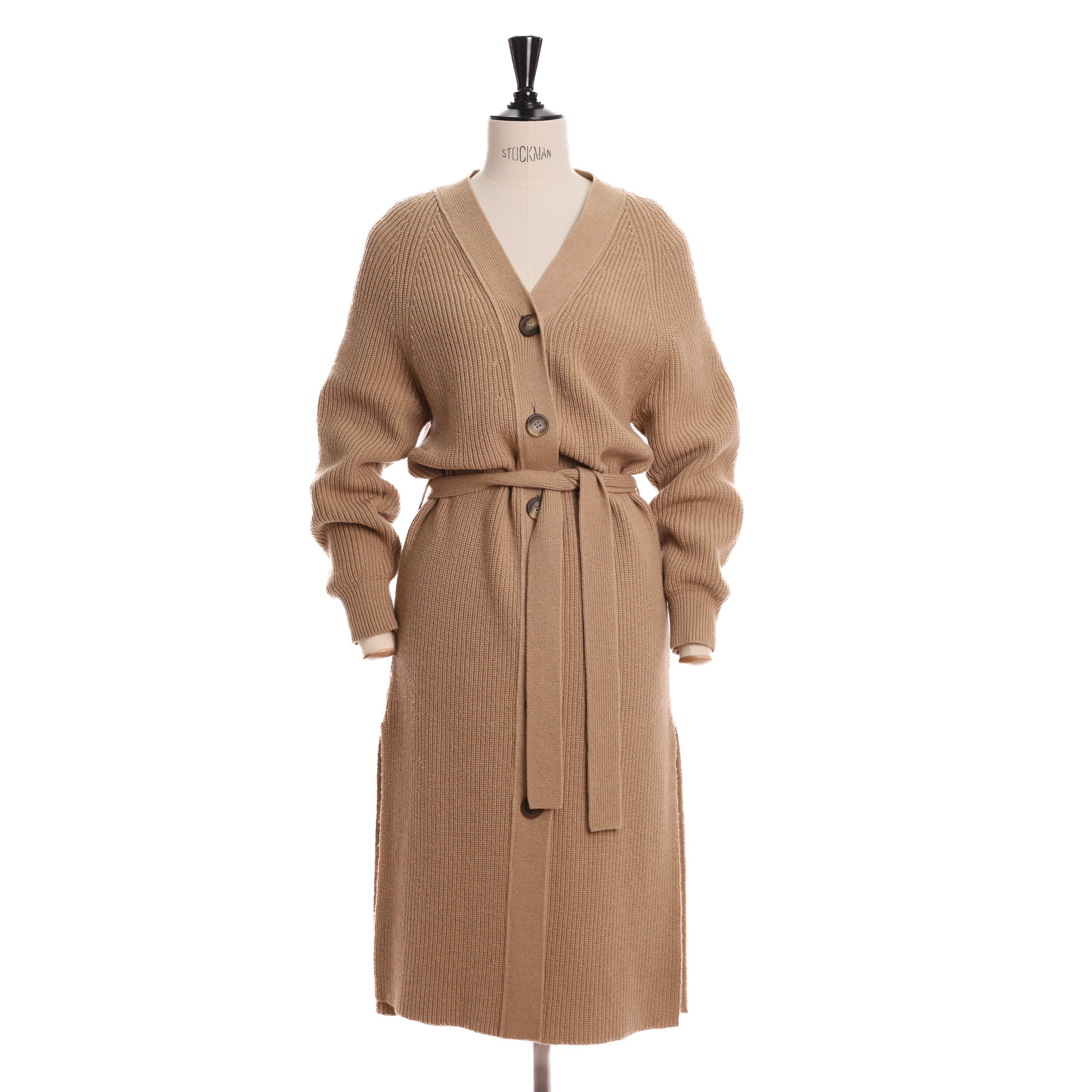 Кардиган FLAVIO CASTELLANI 40 бежевый шерсть/вискоза длинный,на пуговицах,с поясом