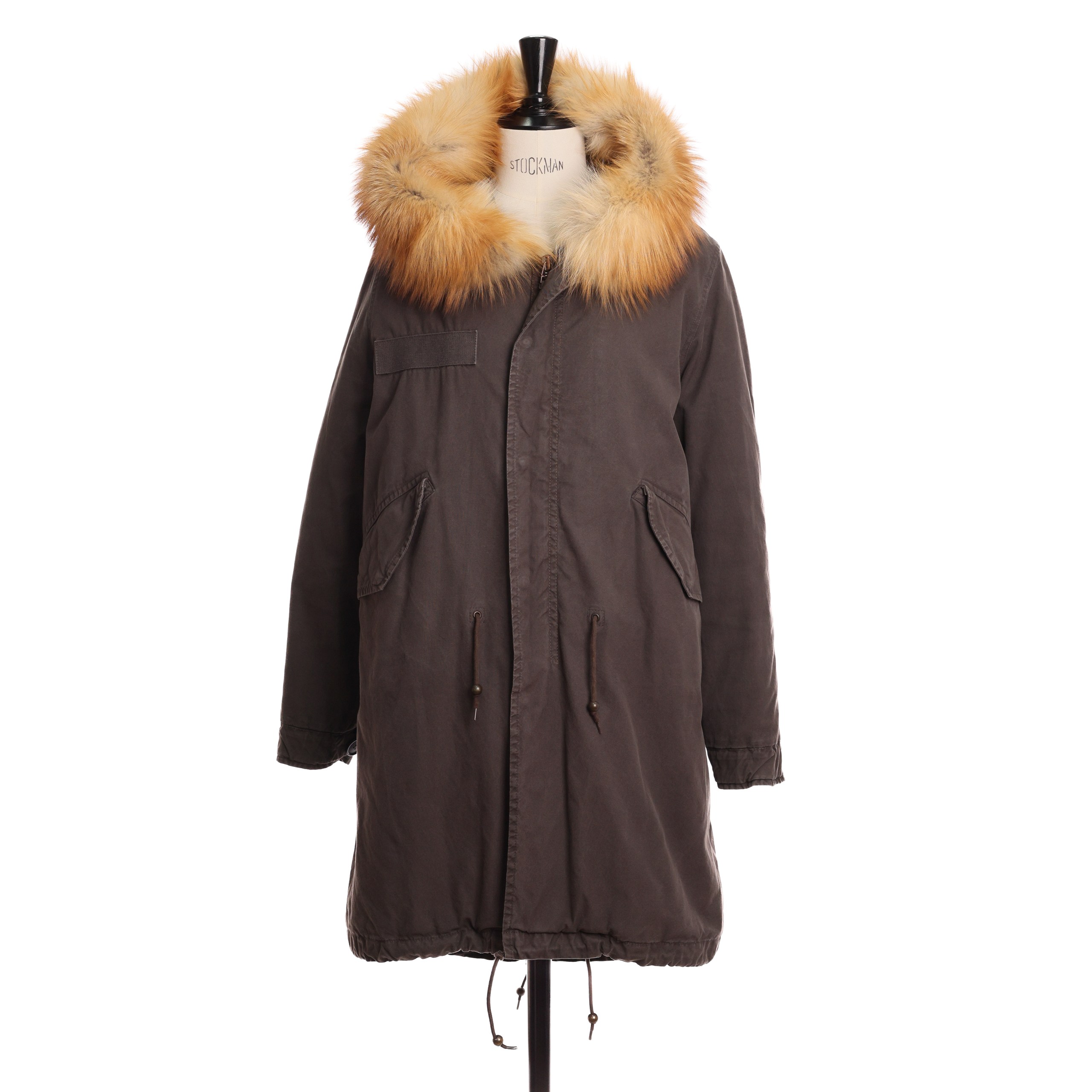 Парка MR&MRS S Хаки HEATHER KHAKI котон мех по капюшону,зиппер,кулиска,кнопки