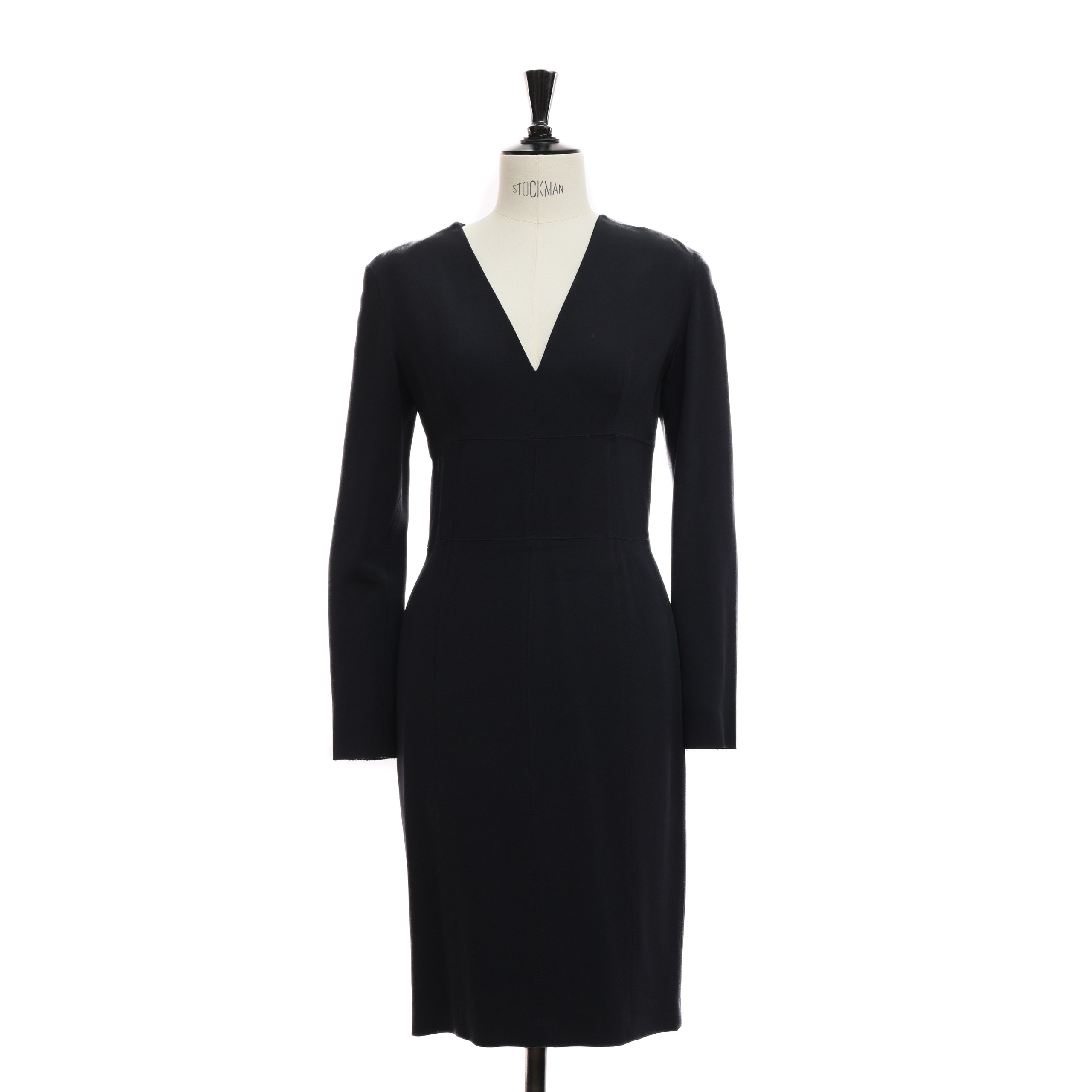 Платье Lanvin 38 темно-синий футляр, зиппер по спинке