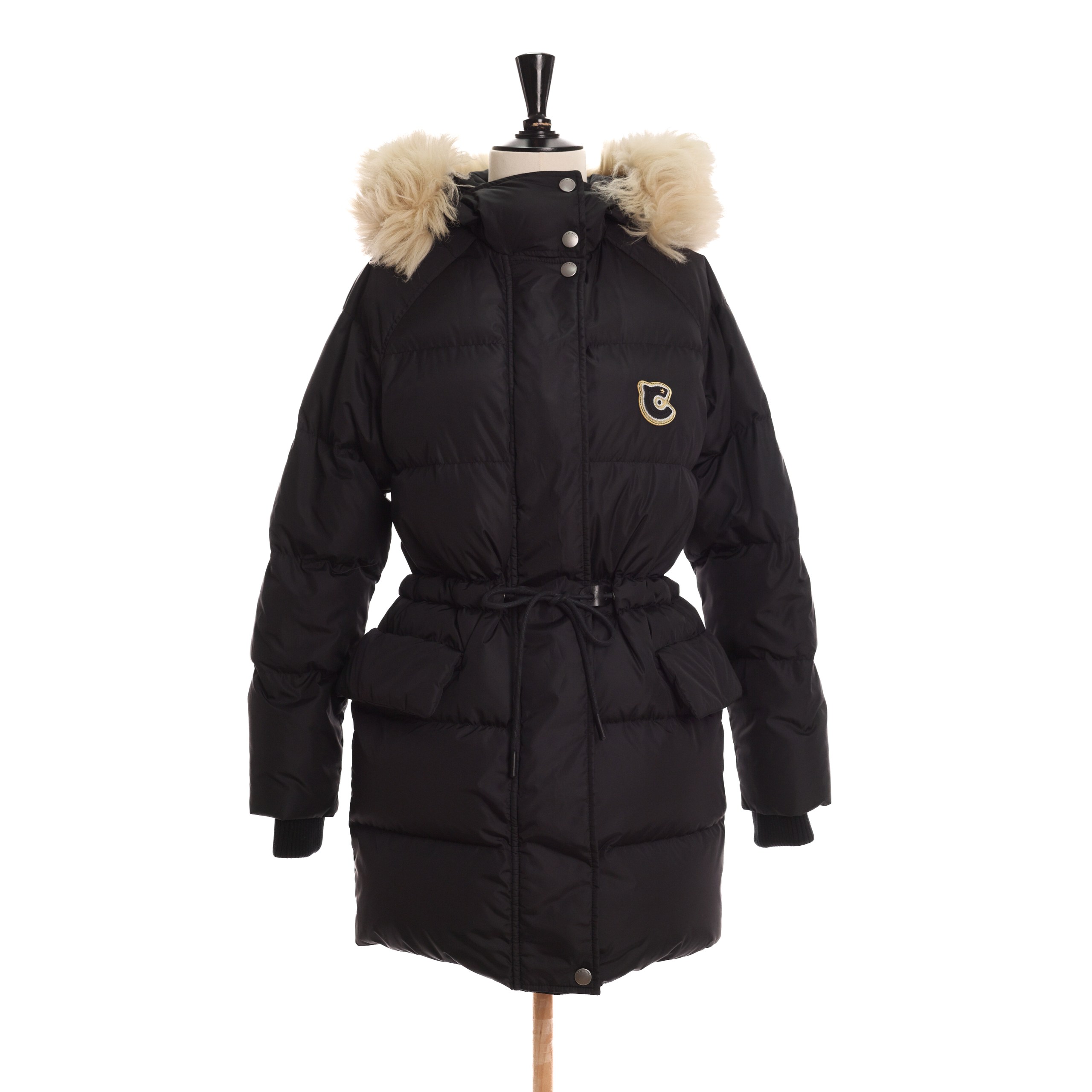 Куртка COACH 2 Черный балонь мех по капюшону,кулиска по талии,зиппер/кнопки