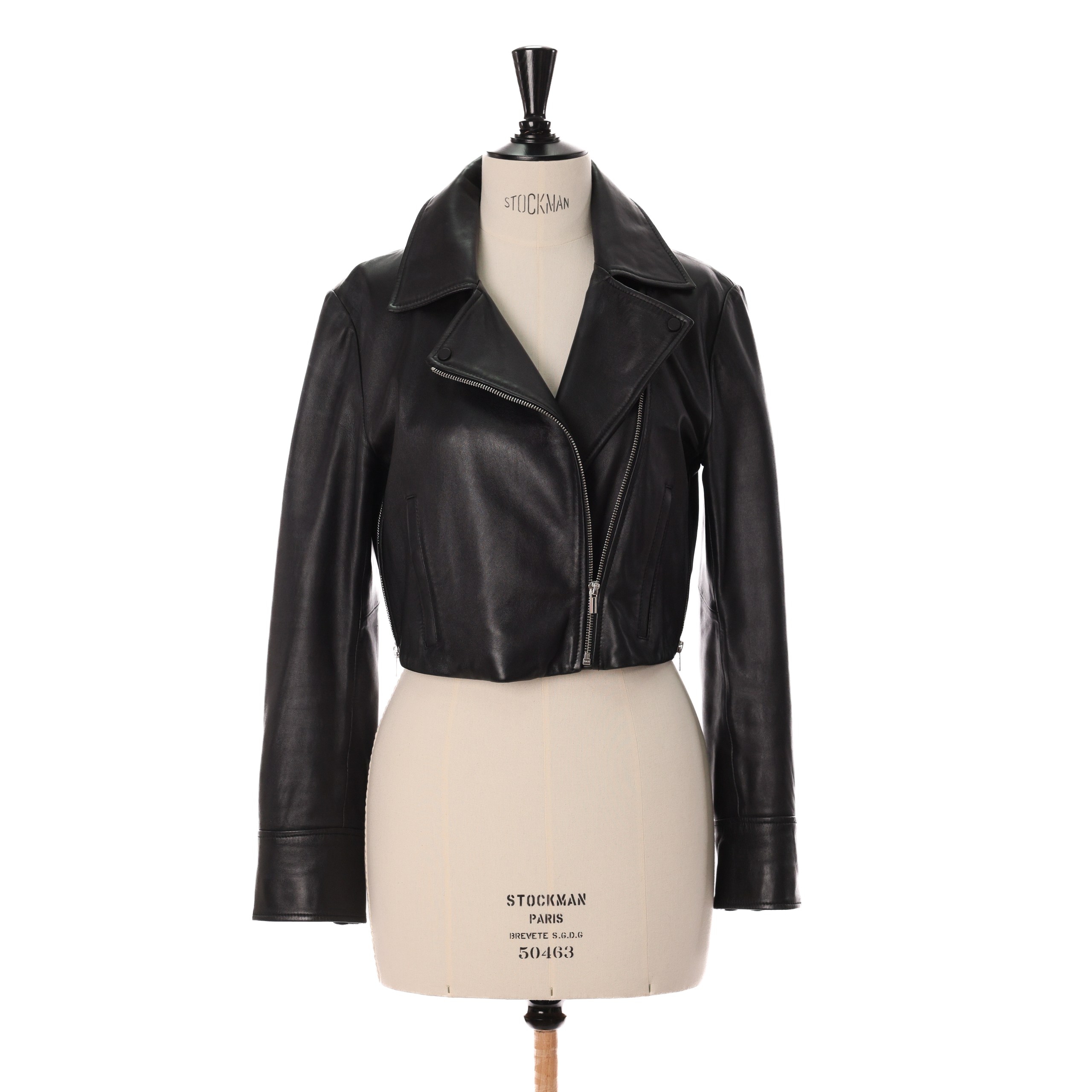 Косуха Sportmax S черная кожа, по бокам зипперы