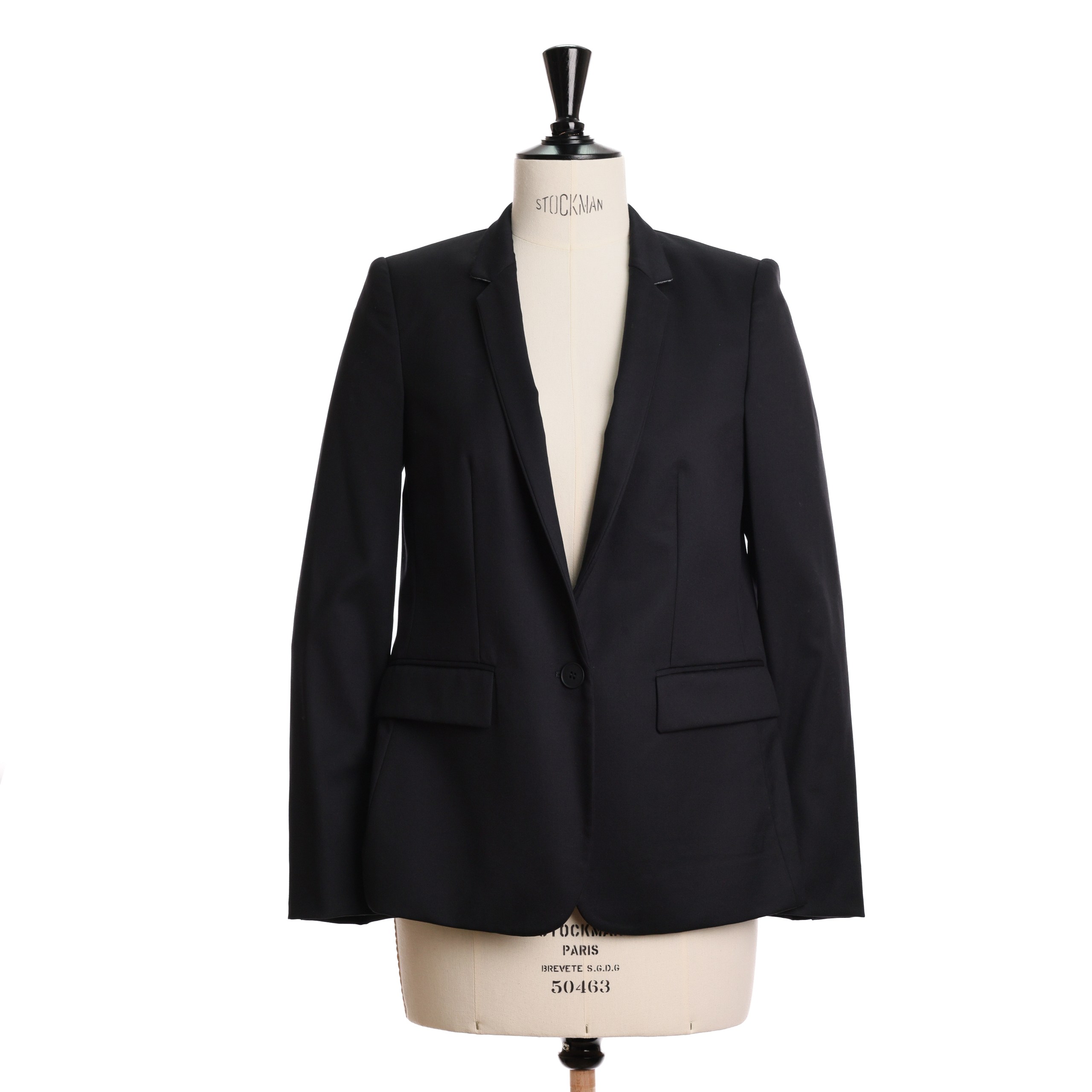 Пиджак STELLA MCCARTNEY 40 Черный шерсть пуговицы на рукове,имитация карманов