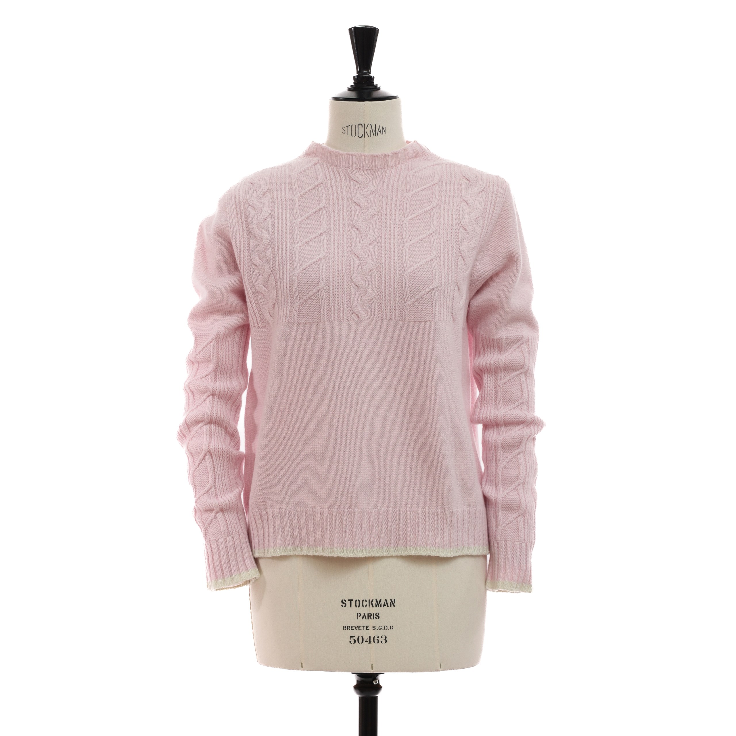 Свитер PESERICO 44 Светло Розовый LIGHT PINK шерсть обьемная вязка по груди и рукавам