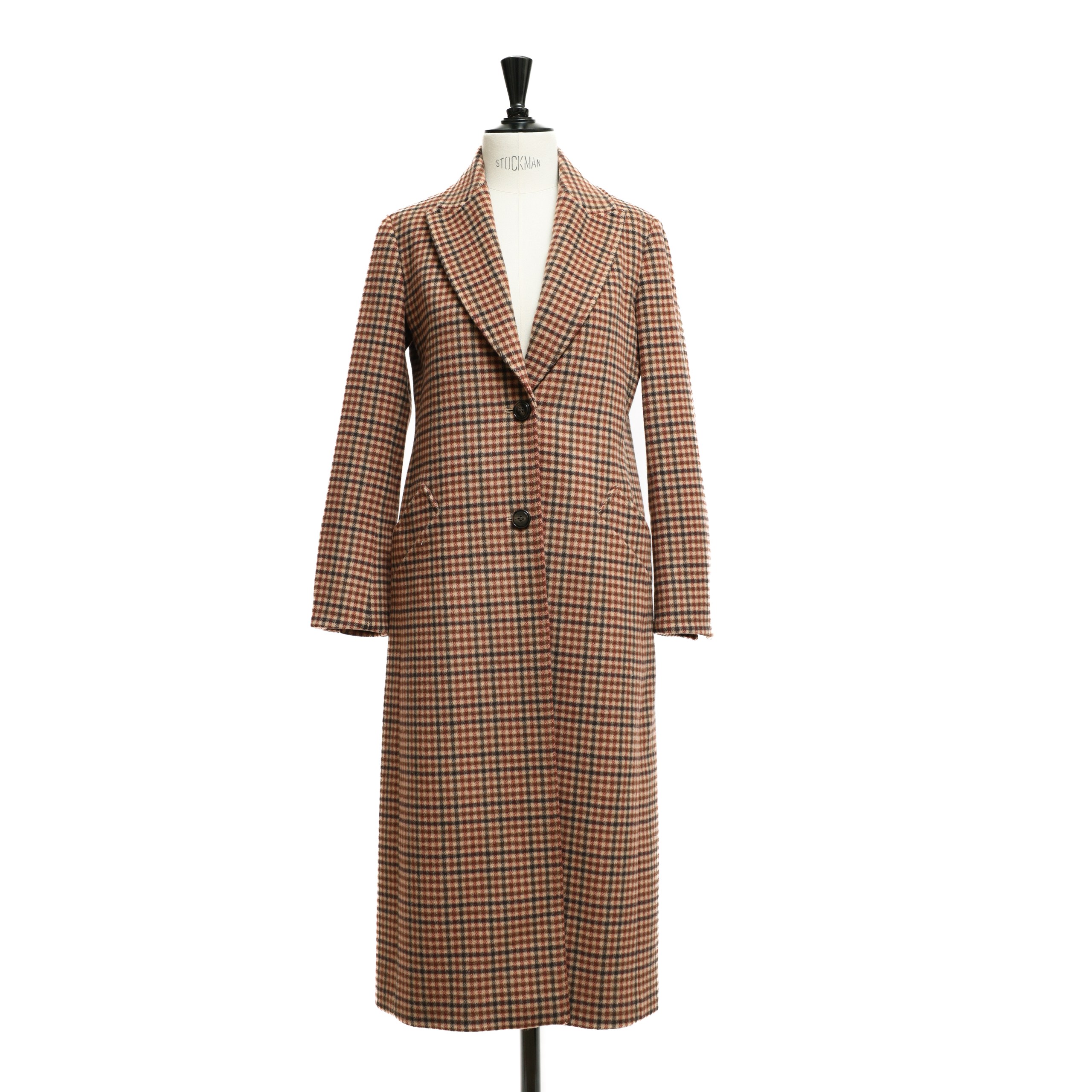 Пальто MAX&Co 38 Медный Бронзовый MEDAL BRONZE шерсть принт мелкий квадратик в черную полоску,две пуговицы