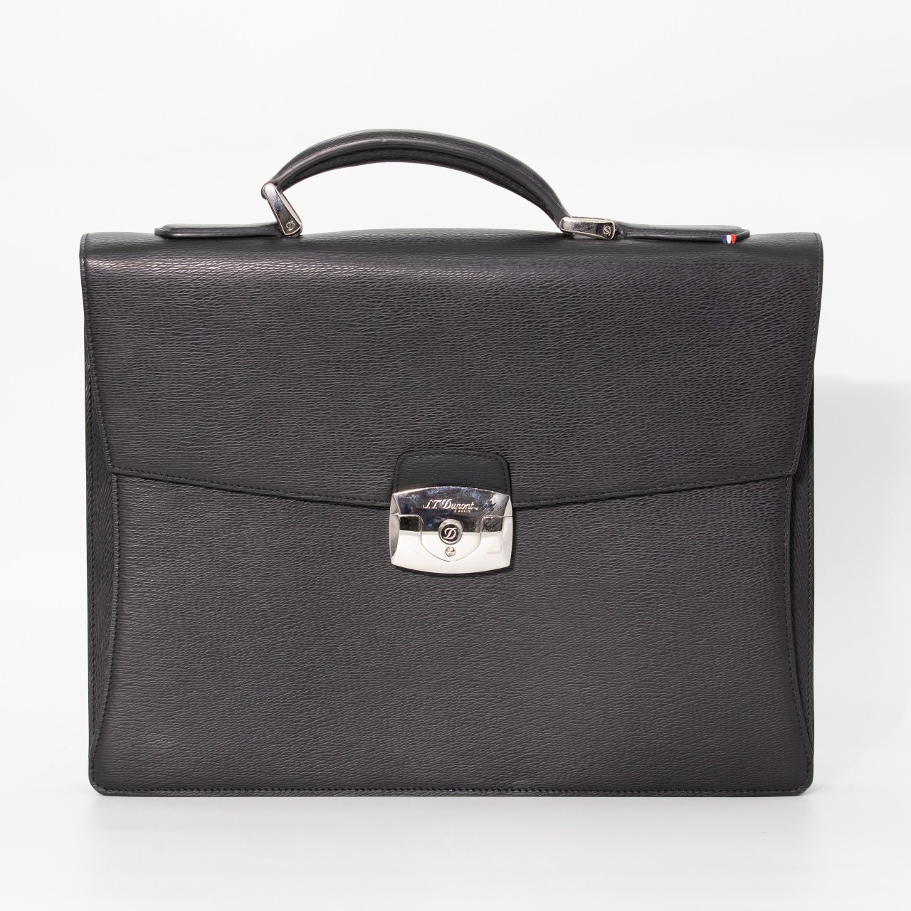 Портфель DUPONT - Черный кожа фактурная, стальная фурнитура. Пыльник