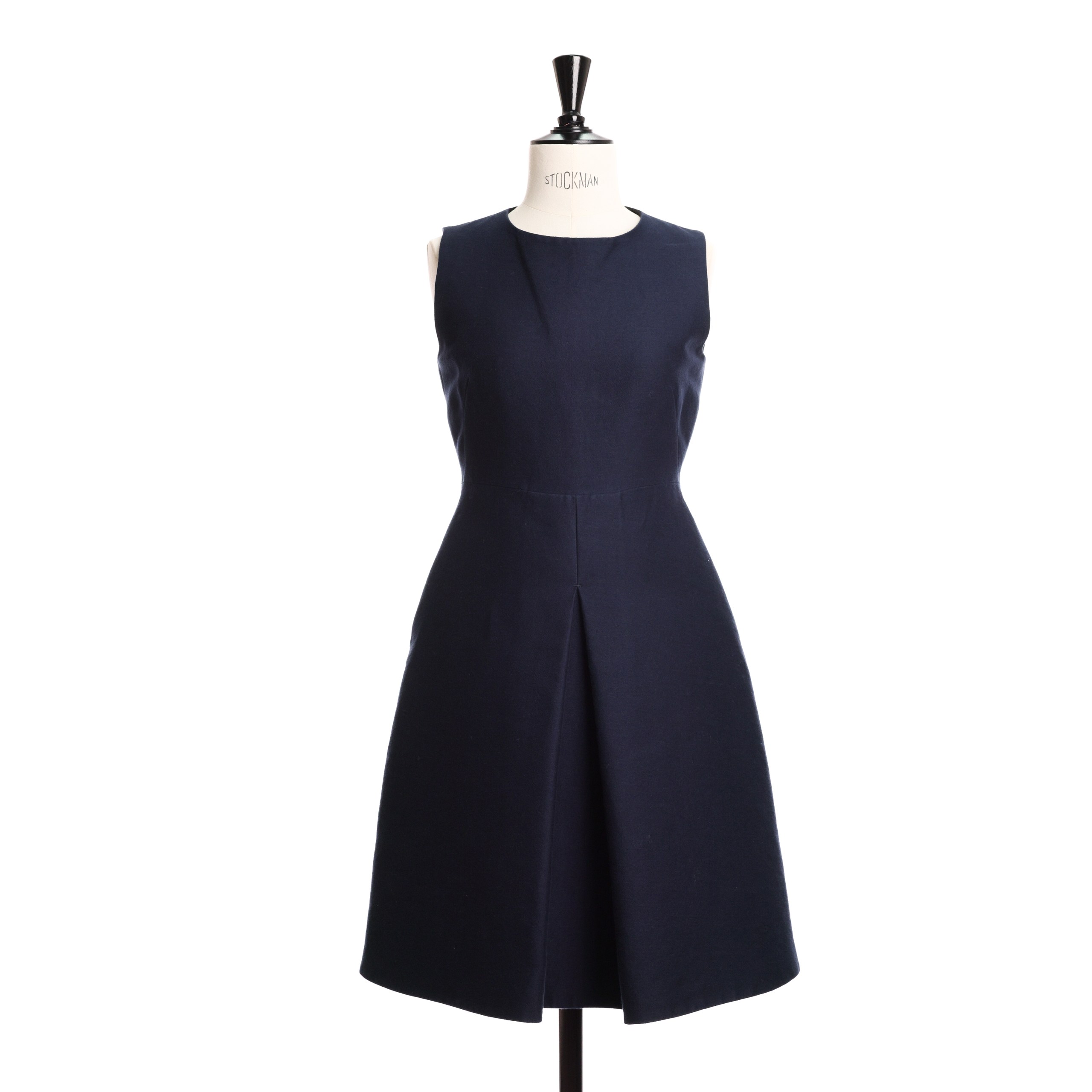 Платье Burberry 40 синее, без рукавов, юбка - две встречые складки