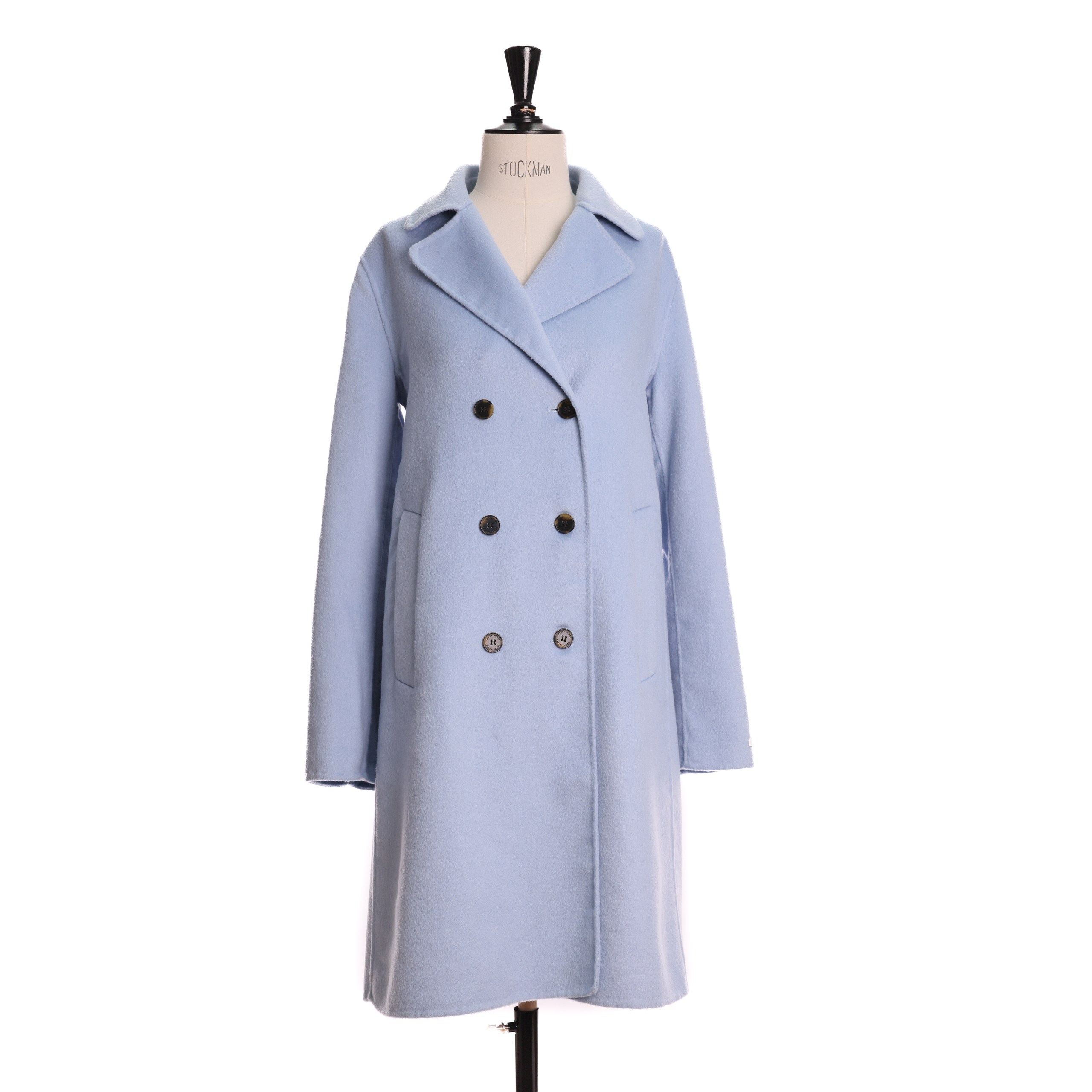 Пальто GERRY WEBER 44 Голубой текстиль мелкий ворс,двубортное,манжет по вороту