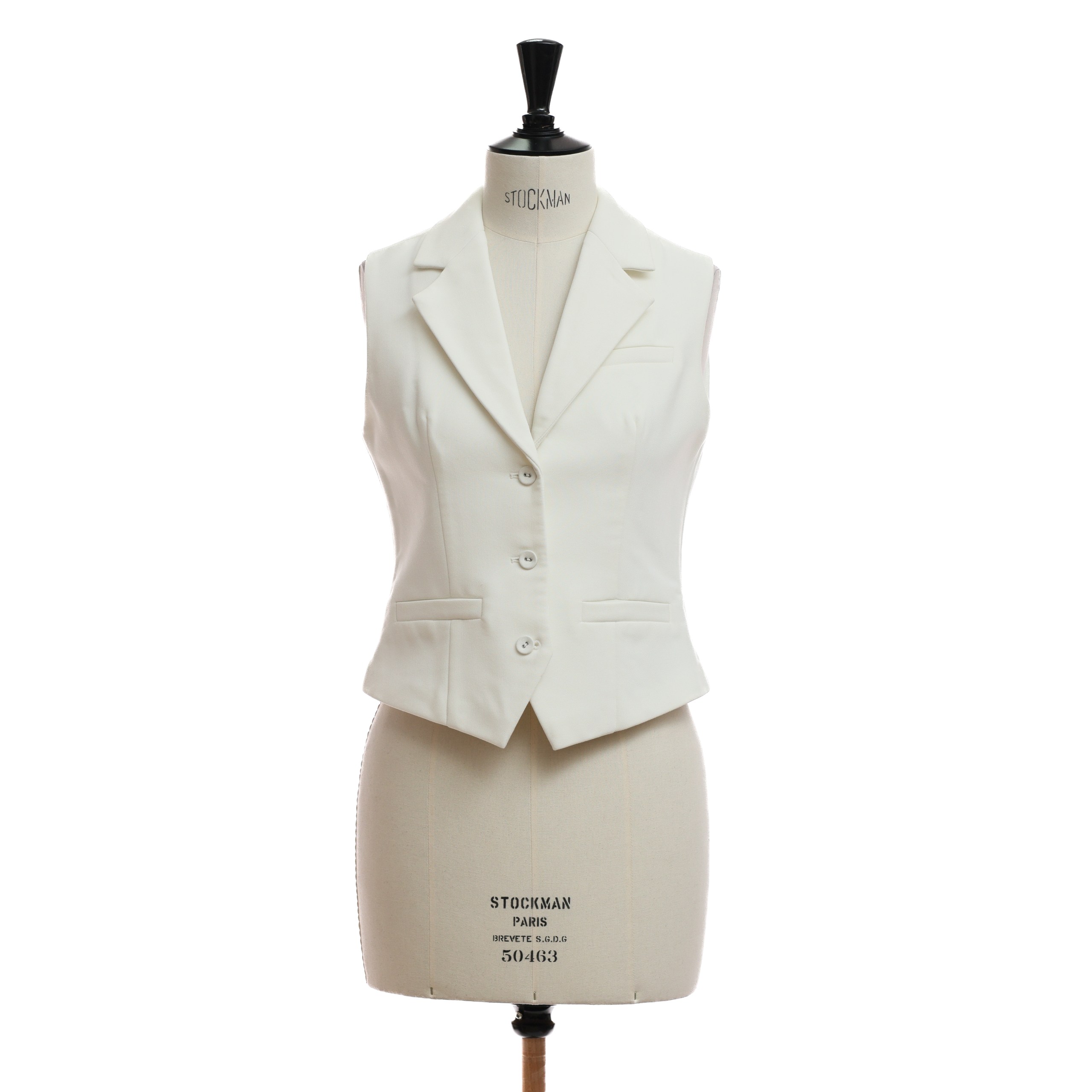 Жилет Lespoir S белый, отложной воротничок