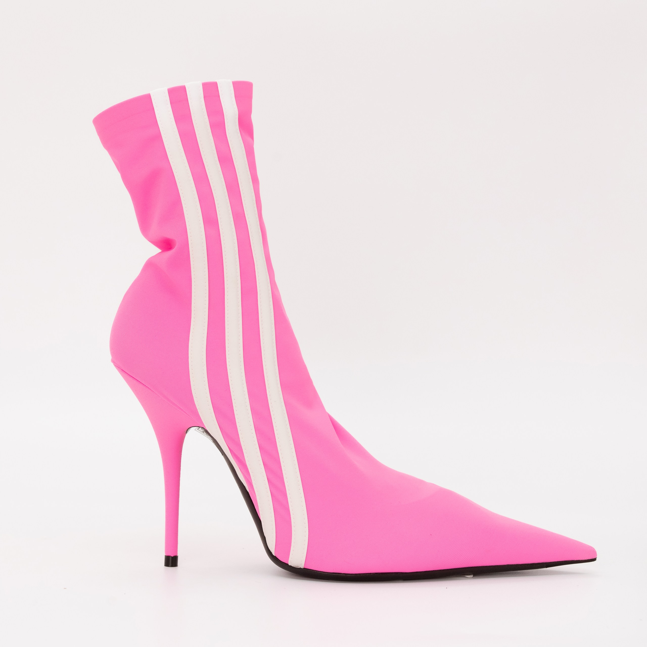 Ботинки-чулки BALENCIAGAхADIDAS 40 Фуксия текстиль белые полосы. Коробка