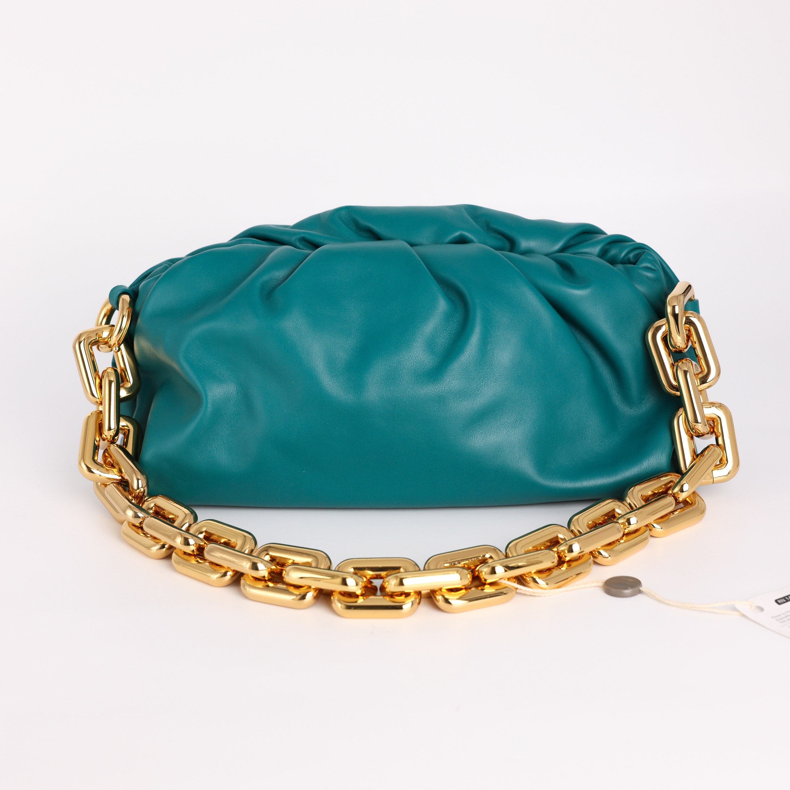 Сумка средняя BOTTEGA VENETA - Изумруд EMERALD кожа лямка-крупная золотая цепь. Пыльник