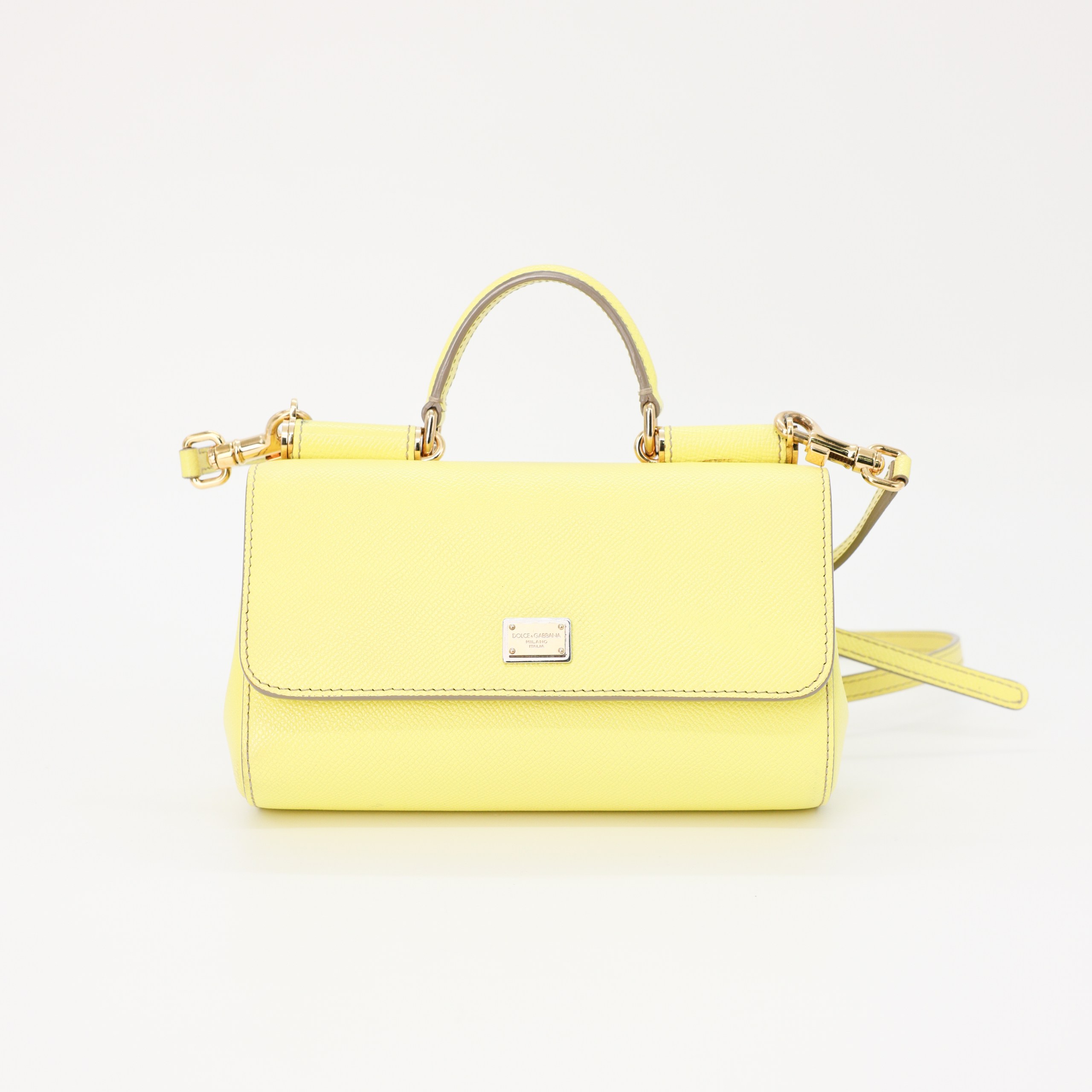 Сумка DOLCE & GABBANA SMALL Желтый кожа модель Sicily,золотая фурнитура
