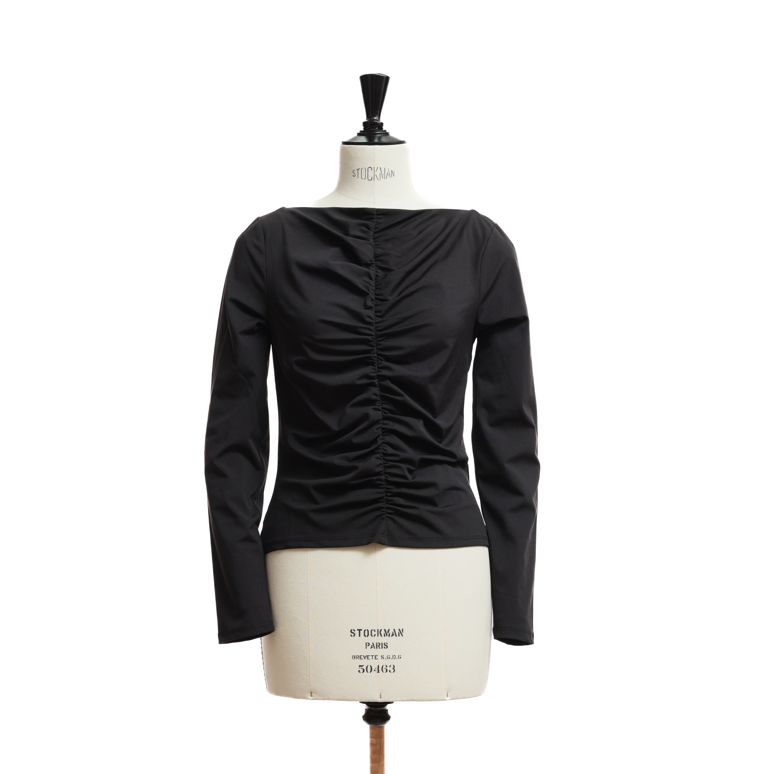 Топ FRAME L Черный текстиль сборка по переду в длину