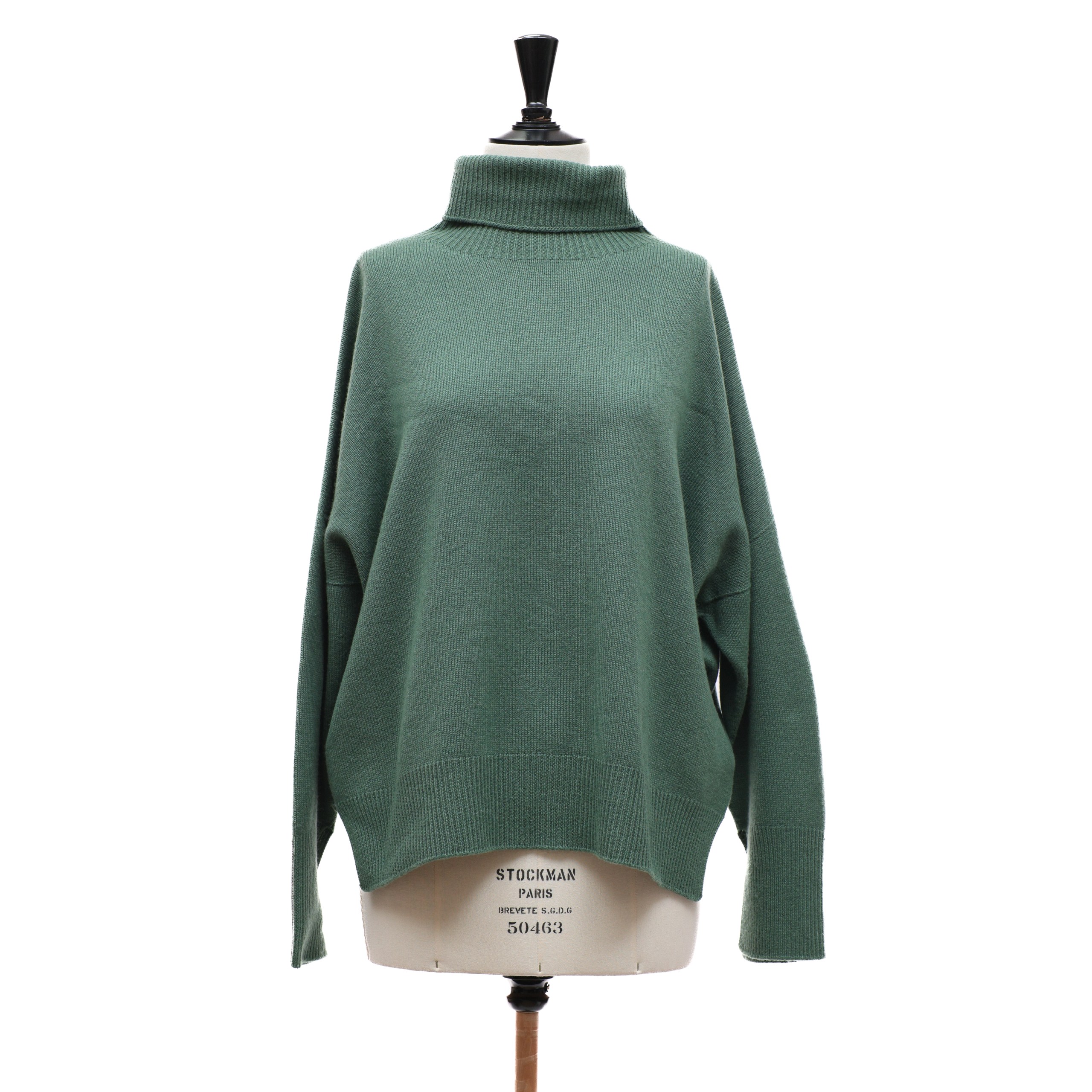 Свитер PESERICO 48 Зелёный шерсть/шелк вязка,горлышко,маленькие вырезы по бокам