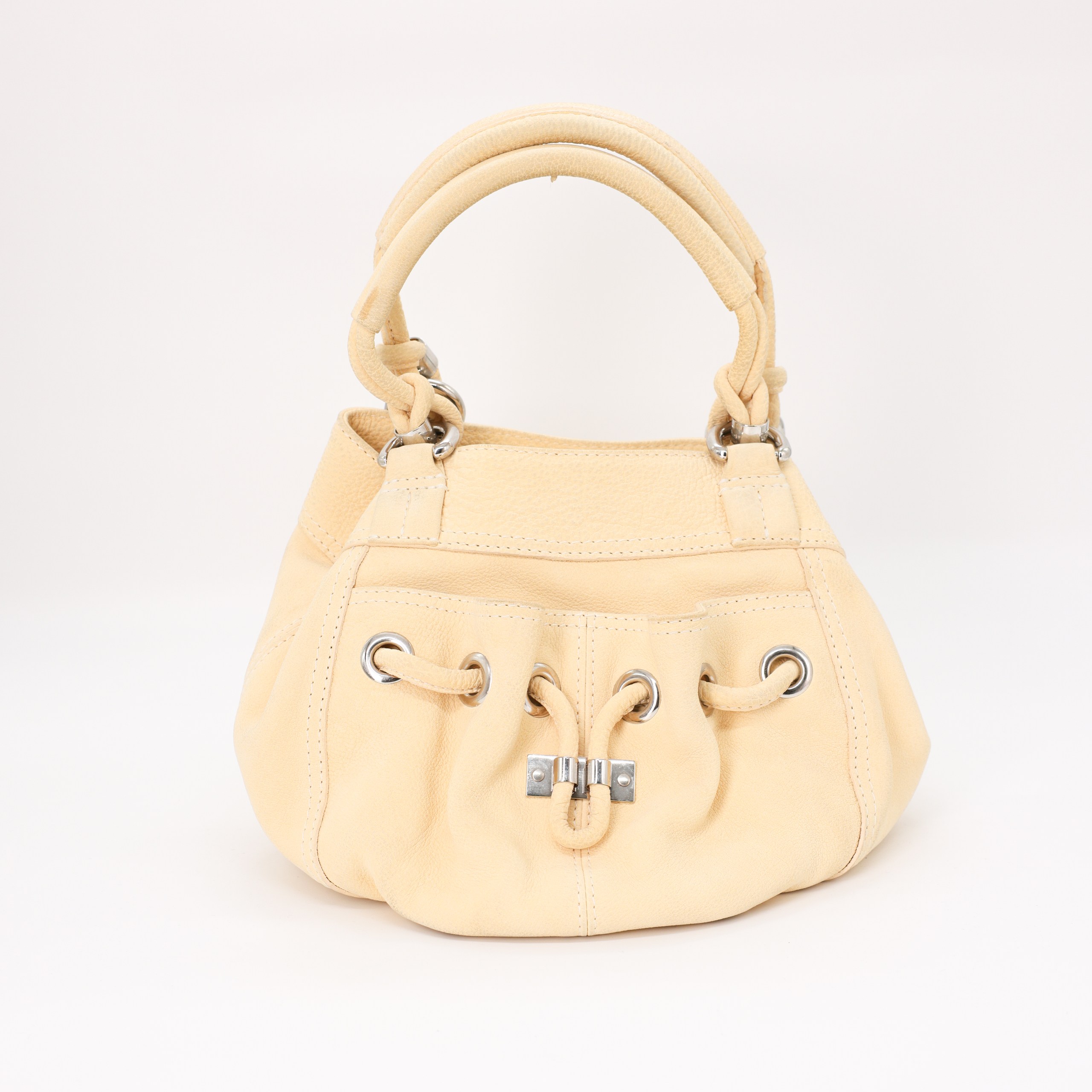 Сумка M VIA REPUBBLICA MIDDLE Желтый кожа металическая фурнитура,короткие ручки,передний карман с люверсами