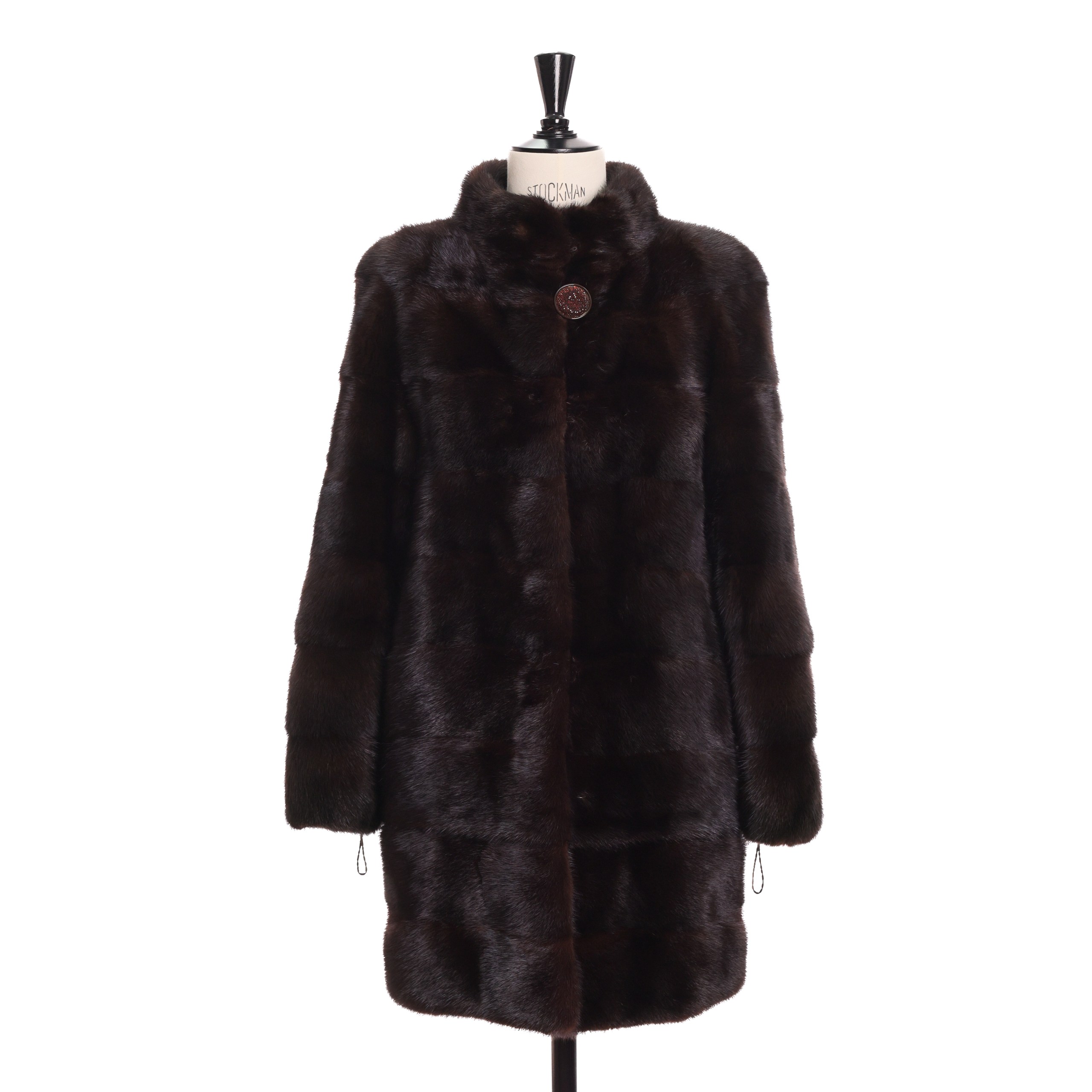 Шуба WILLIS 40 коричневый мех регулируемая длина,норка