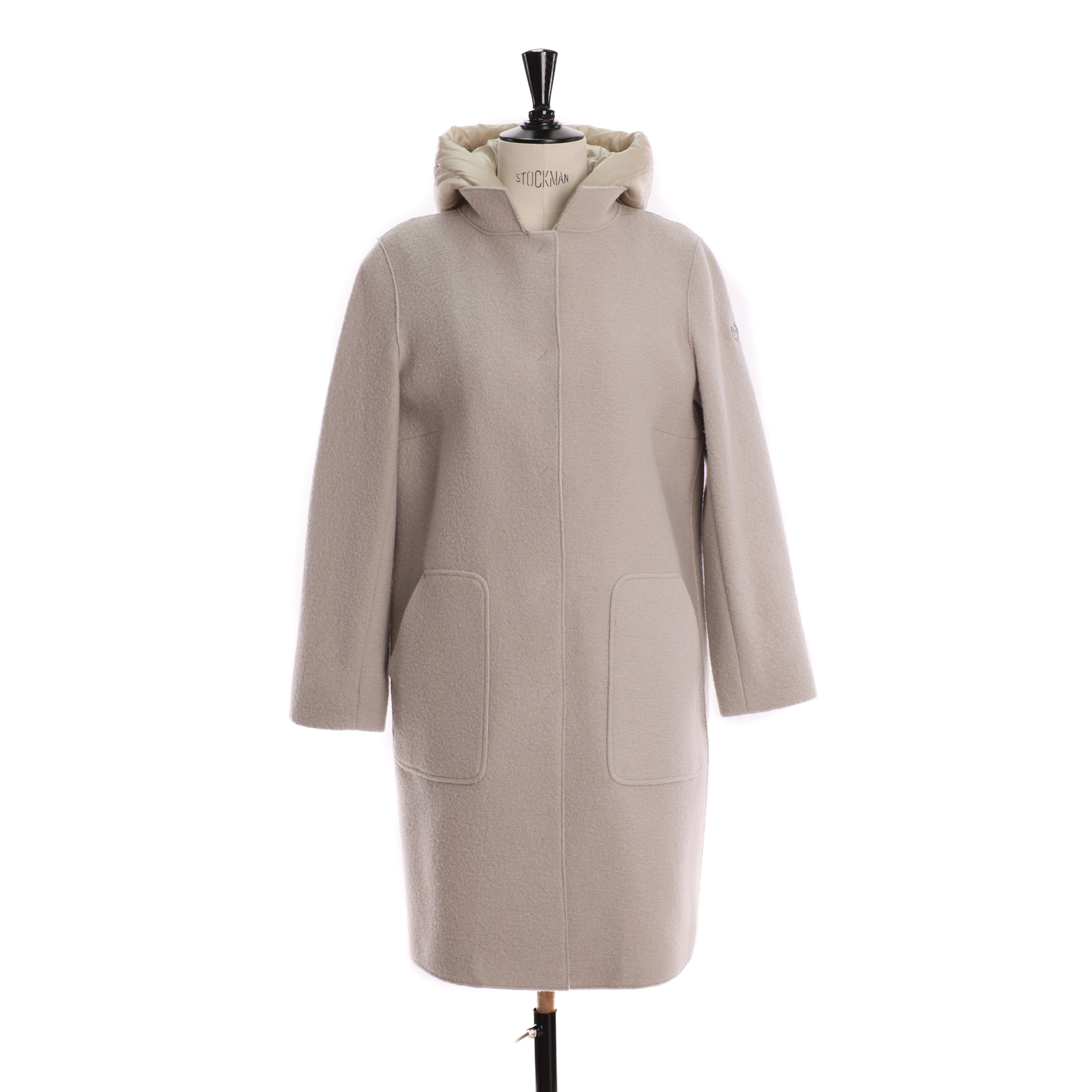 Пальто BUGATTI S/M светло-серый текстиль балоневый капюшон с манишкой, стальная фурнитура