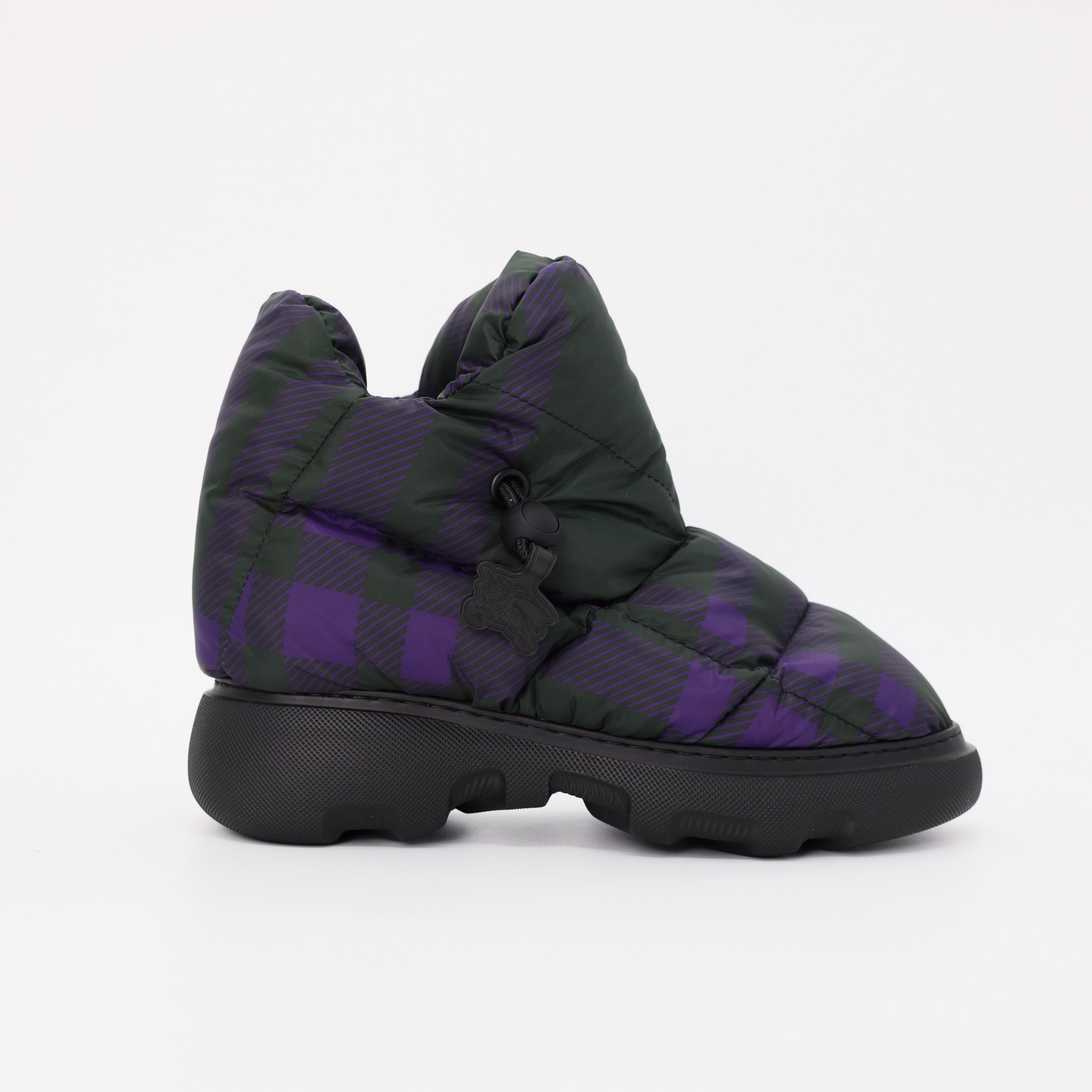 Дутики BURBERRY 35 фиолетовый-черный текстиль резинка на косточке,пыльник